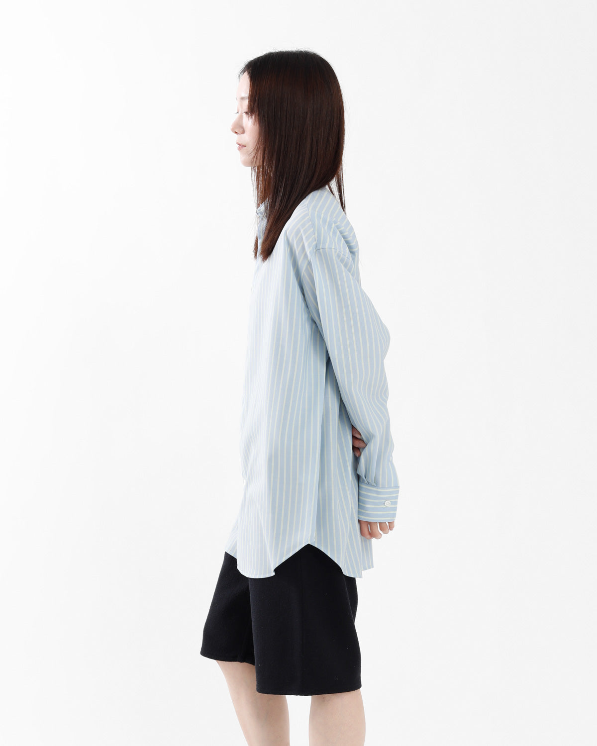 SUPER FINE WOOL STRIPE SHIRT (WOMEN'S)