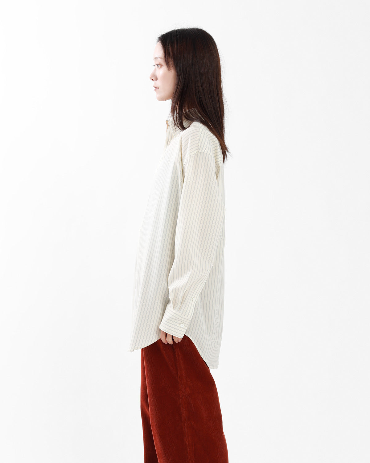 SUPER FINE WOOL STRIPE SHIRT (WOMEN'S)