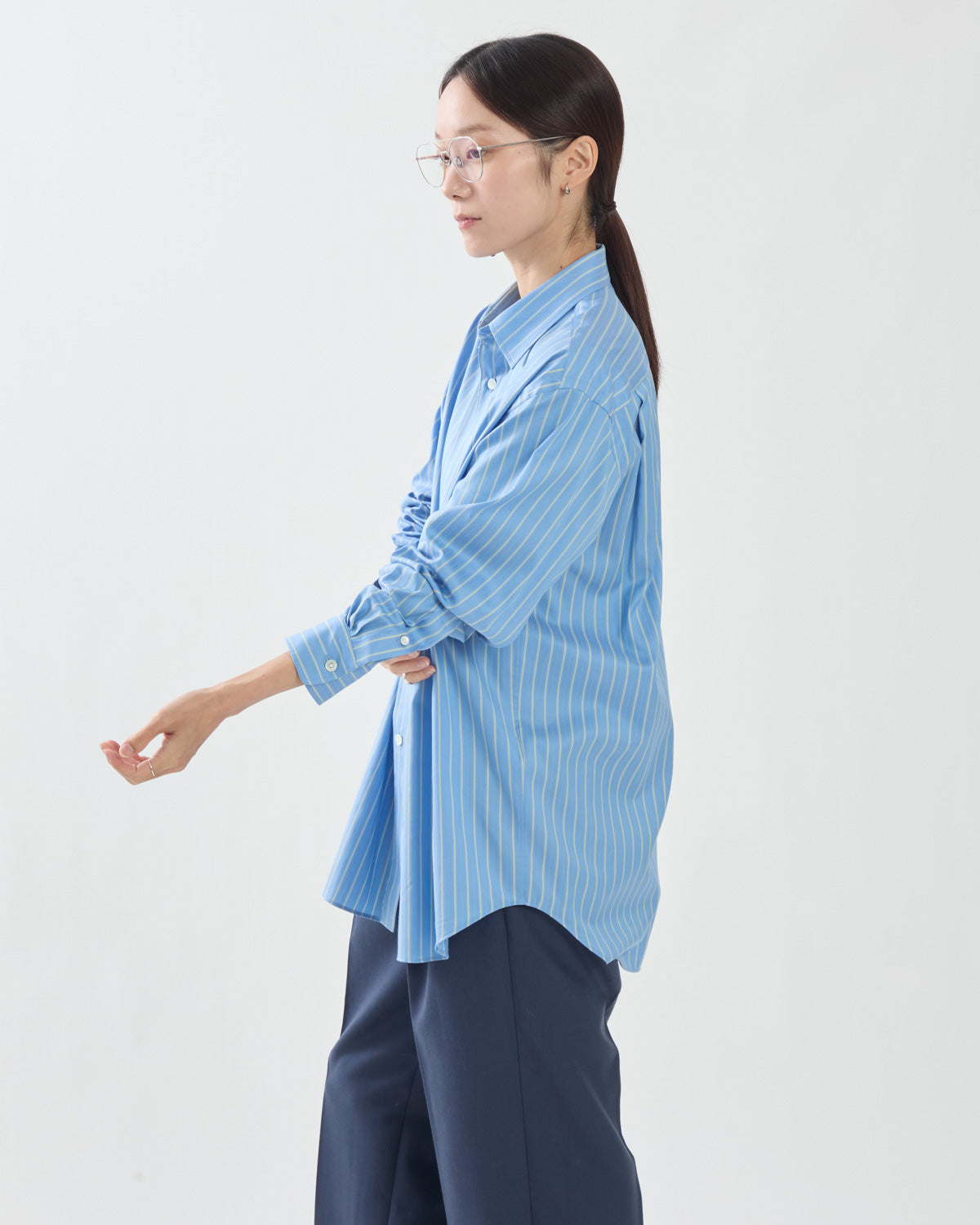 COTTON SILK STRIPE SHIRT (WOMEN'S)