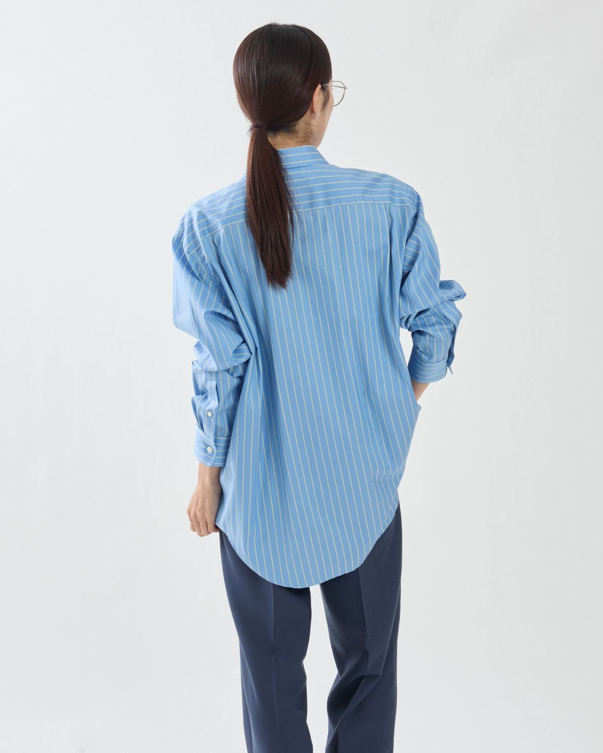COTTON SILK STRIPE SHIRT (WOMEN'S)