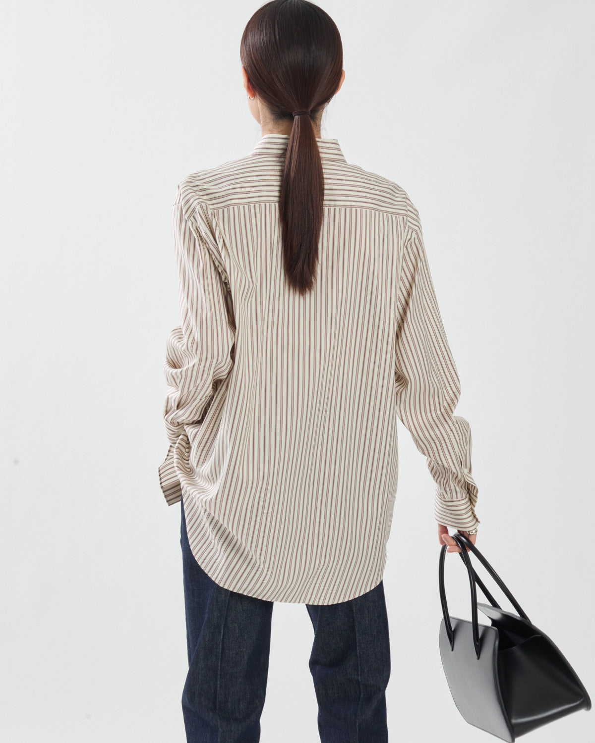 COTTON SILK STRIPE SHIRT (WOMEN'S)