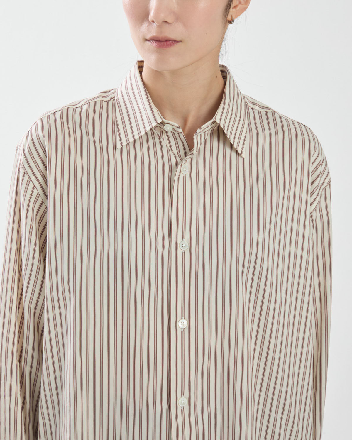 COTTON SILK STRIPE SHIRT (WOMEN'S)