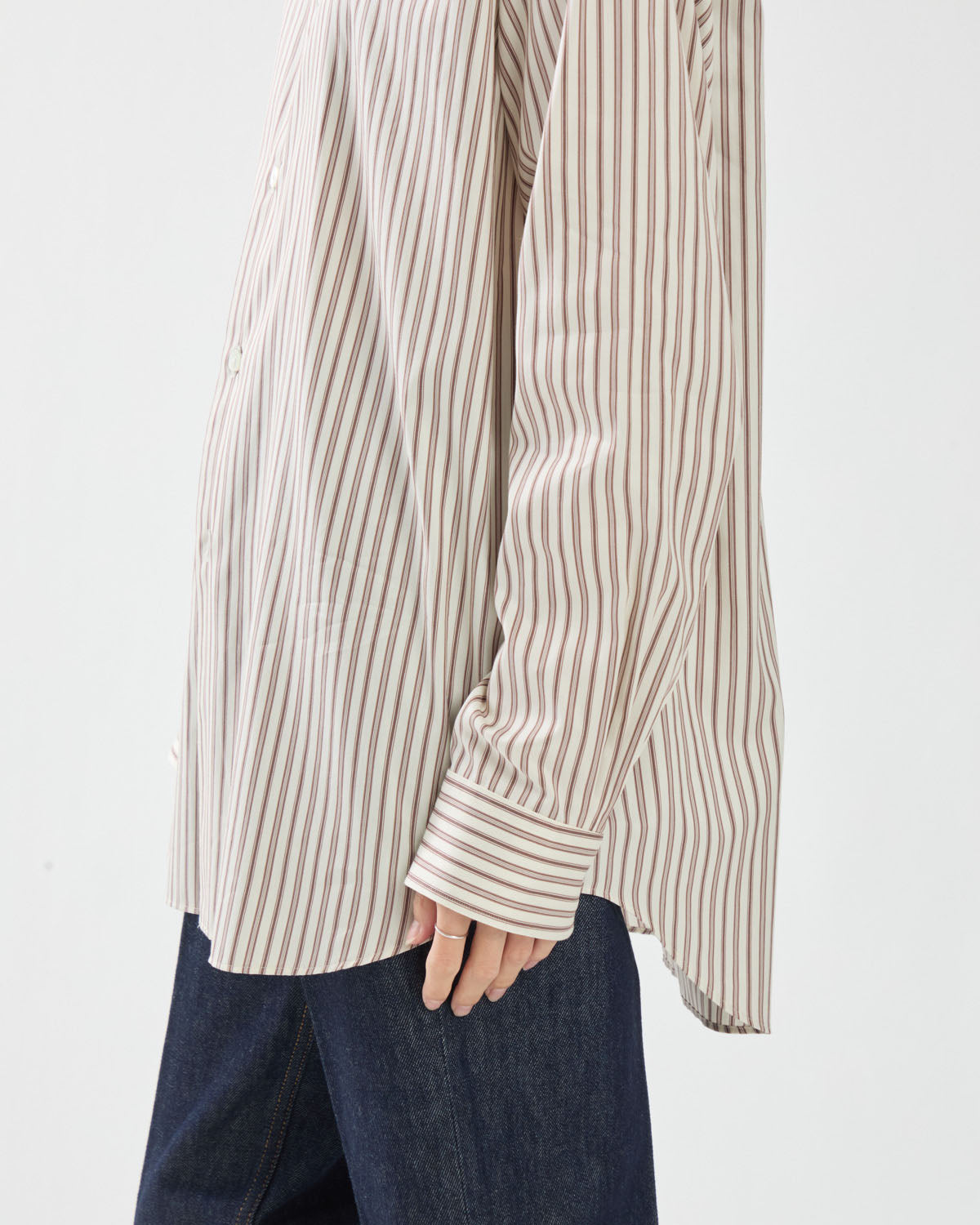 COTTON SILK STRIPE SHIRT (WOMEN'S)
