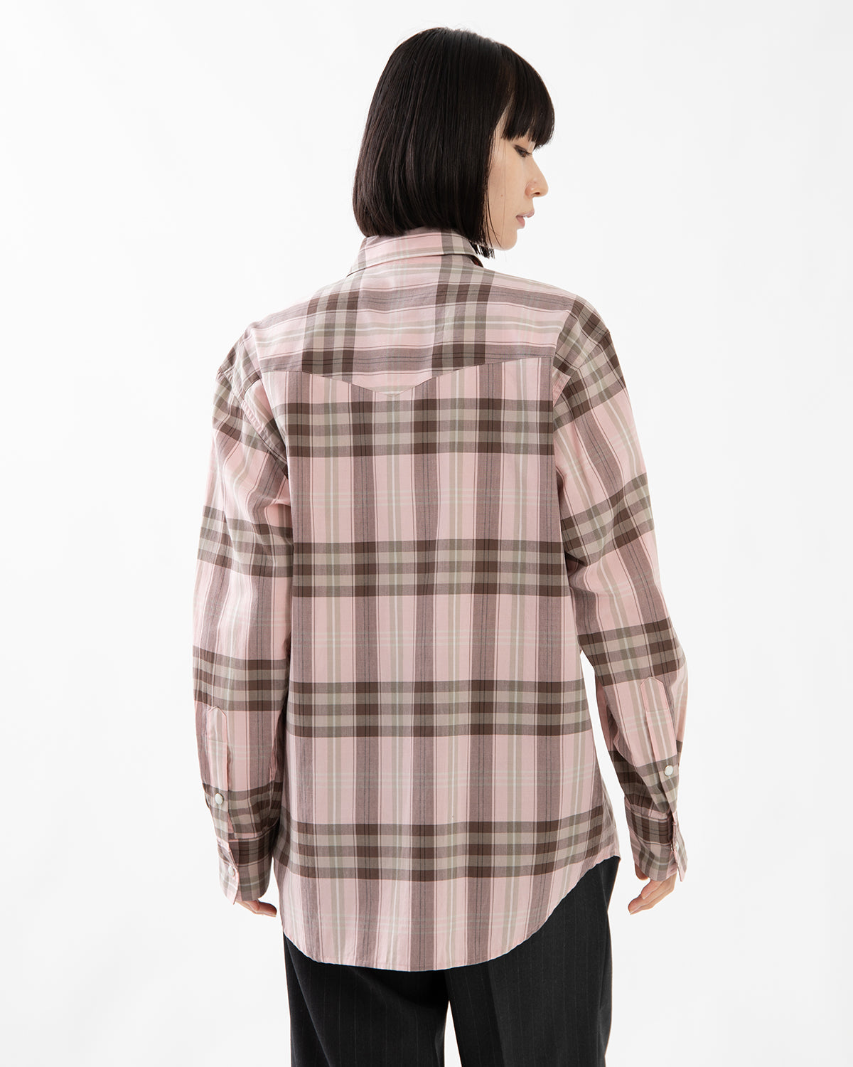 HIGH TWIST COTTON SILK CHECK SHIRT