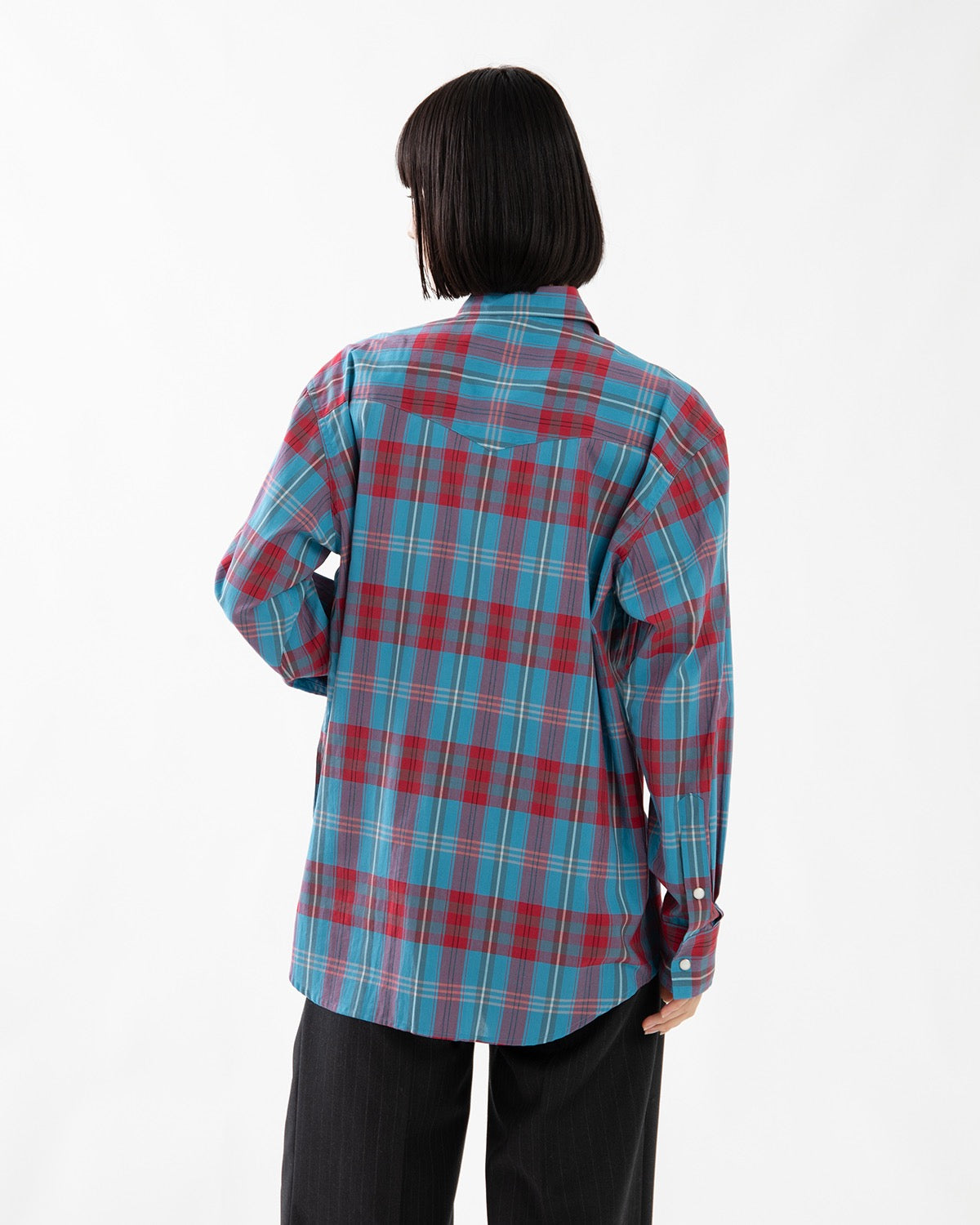 HIGH TWIST COTTON SILK CHECK SHIRT