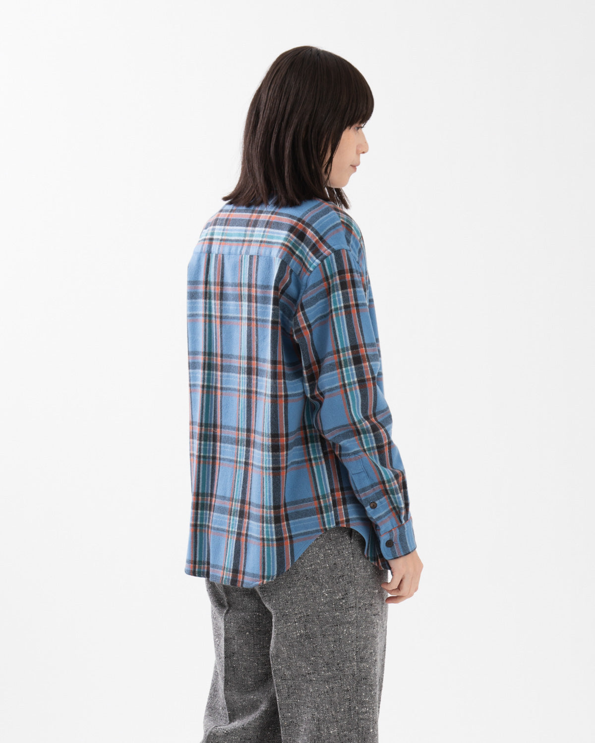CASHMERE SILK CHECKED FLANNEL SHIRT (WOMEN'S)