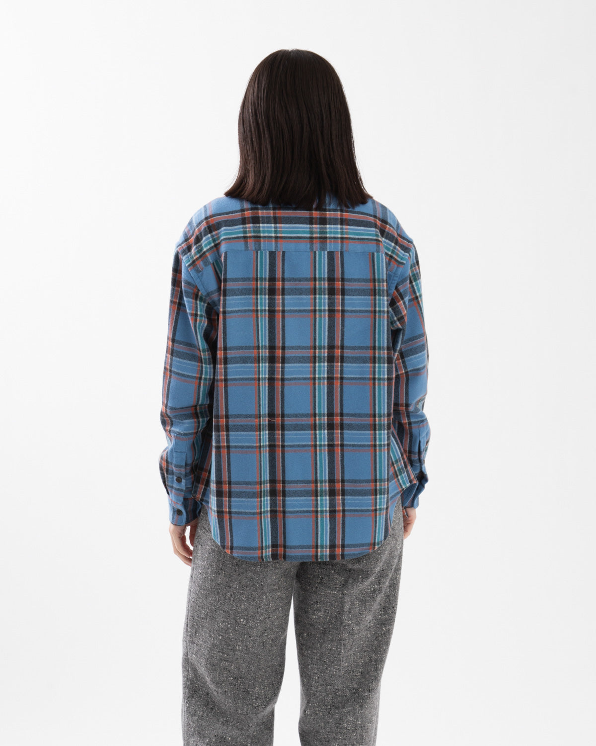 CASHMERE SILK CHECKED FLANNEL SHIRT (WOMEN'S)