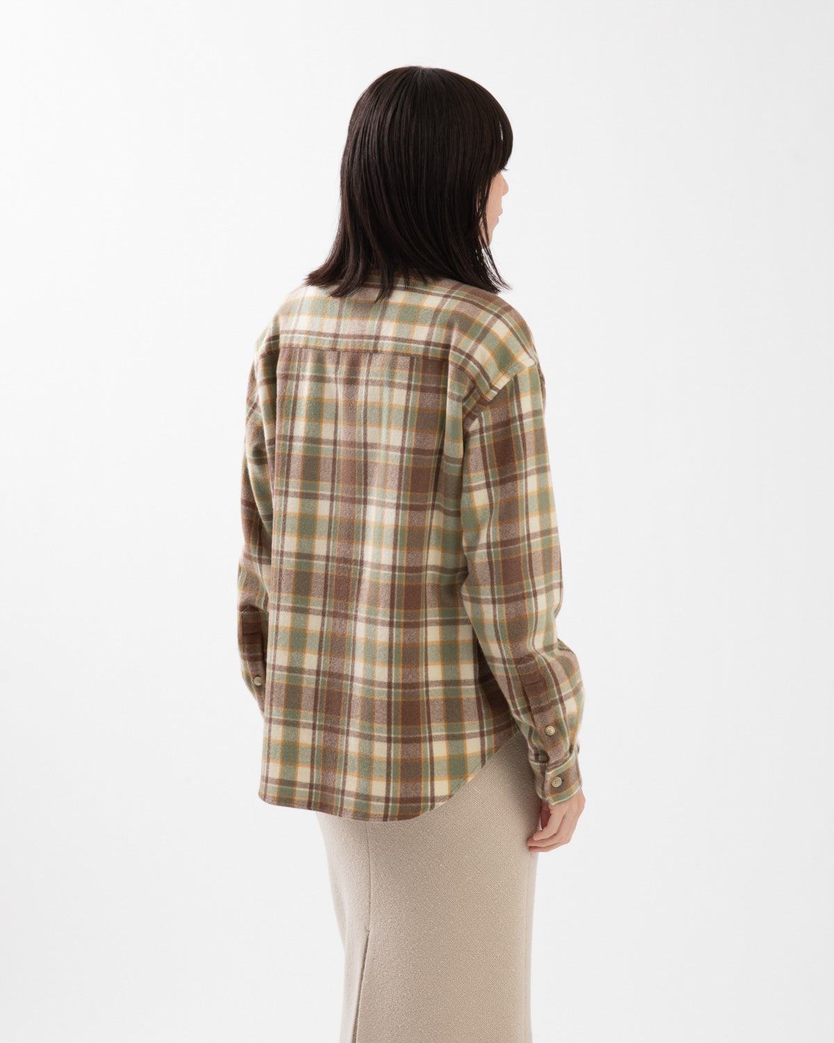 CASHMERE SILK CHECKED FLANNEL SHIRT (WOMEN'S)