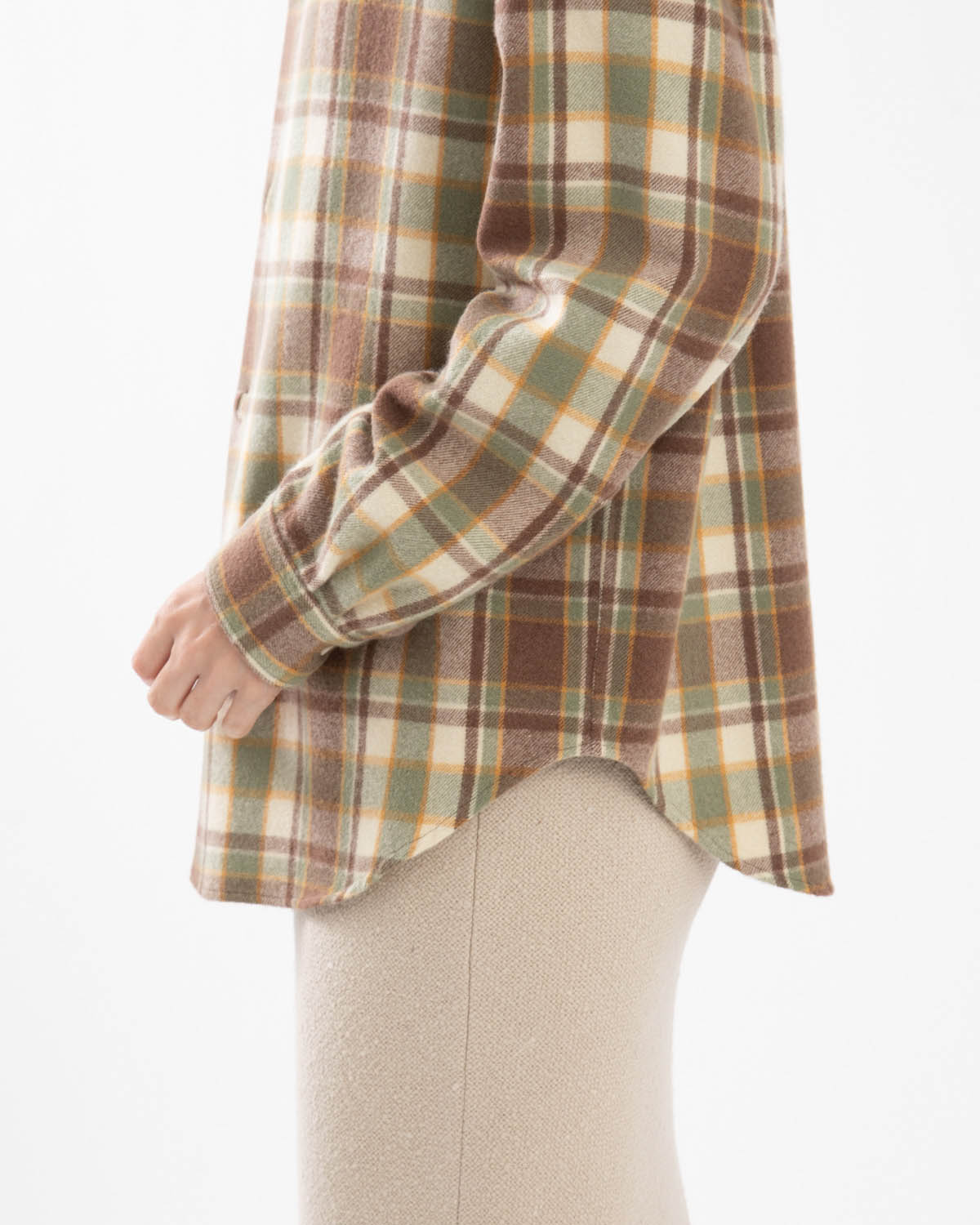CASHMERE SILK CHECKED FLANNEL SHIRT (WOMEN'S)