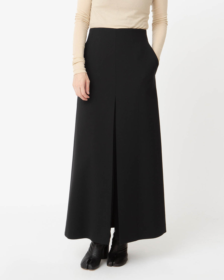 TENSE WOOL DOUBLE CLOTH SKIRT