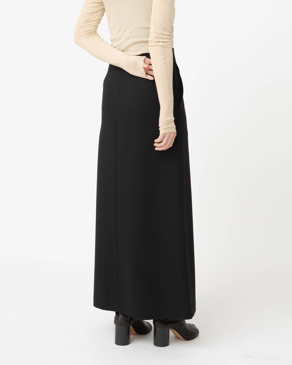 TENSE WOOL DOUBLE CLOTH SKIRT