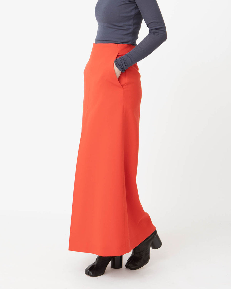 TENSE WOOL DOUBLE CLOTH SKIRT