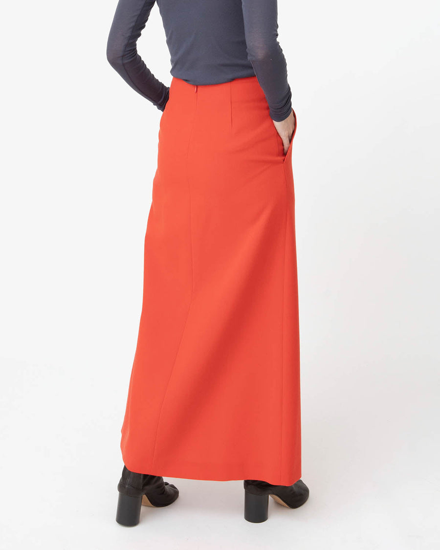 TENSE WOOL DOUBLE CLOTH SKIRT