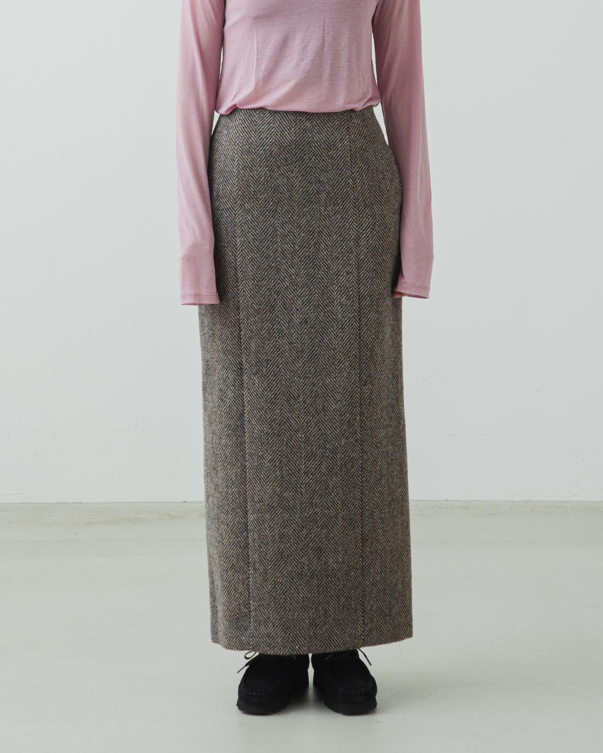 LAMA SHETLAND WOOL TWEED SKIRT