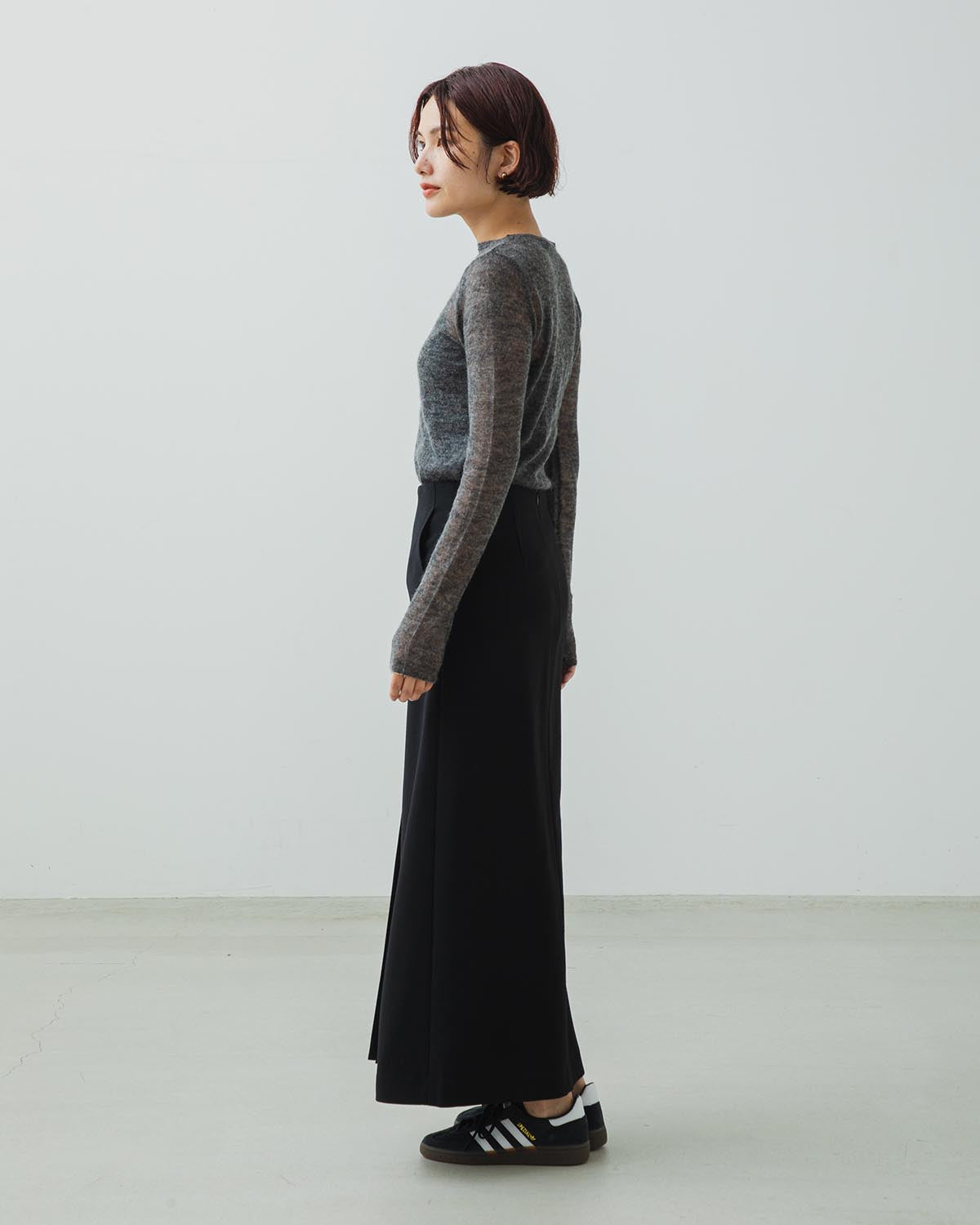 TENSE WOOL DOUBLE CLOTH SKIRT