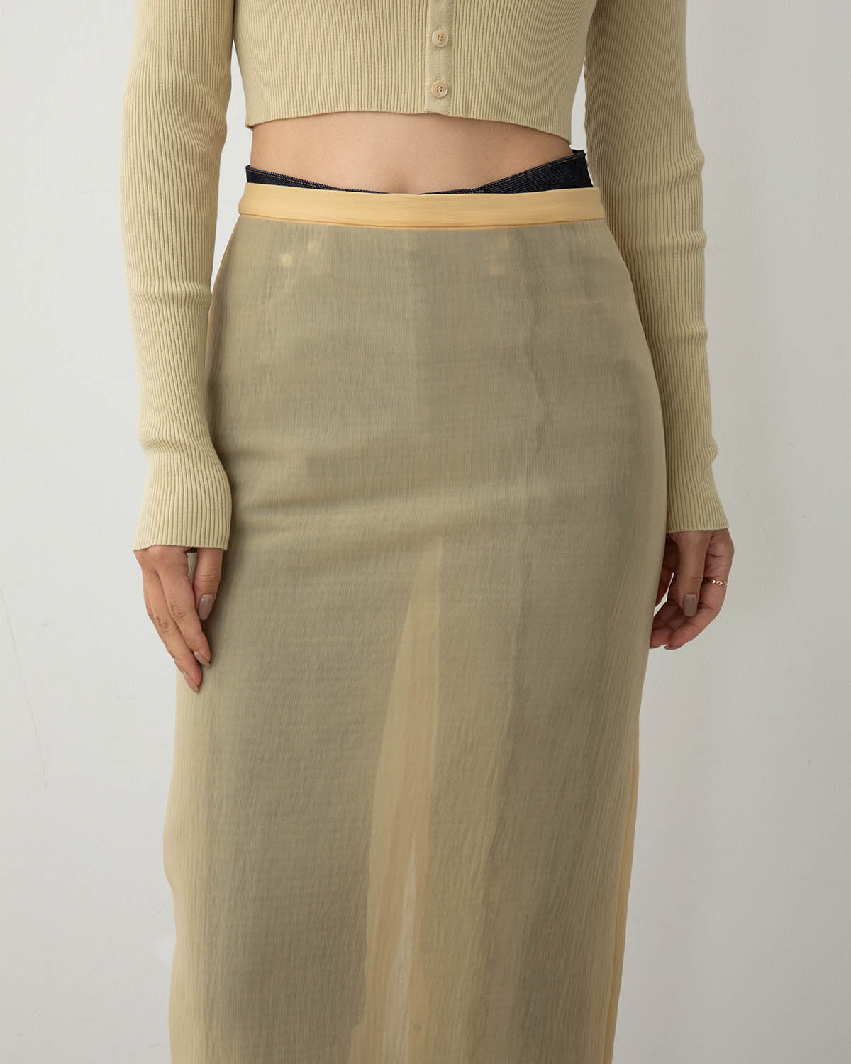 ELASTIC SHEER NYLON SKIRT