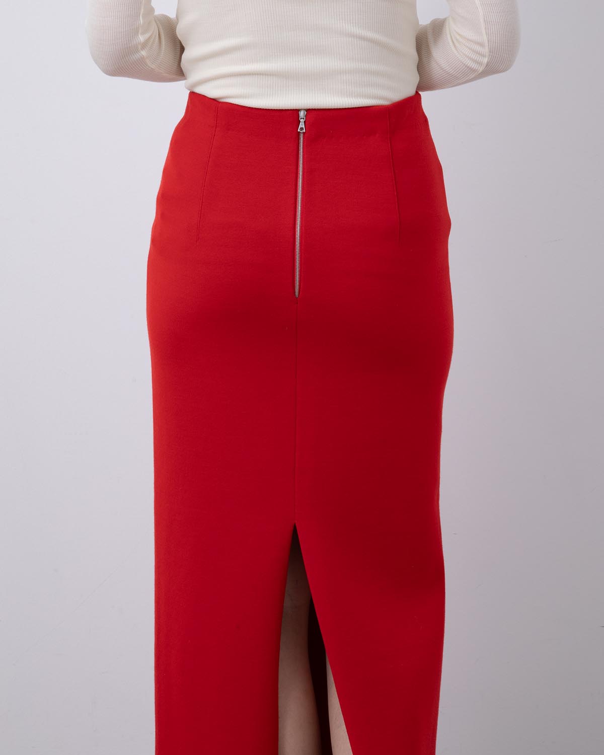 WOOL STRETCH DOUBLE FACE KNIT SKIRT