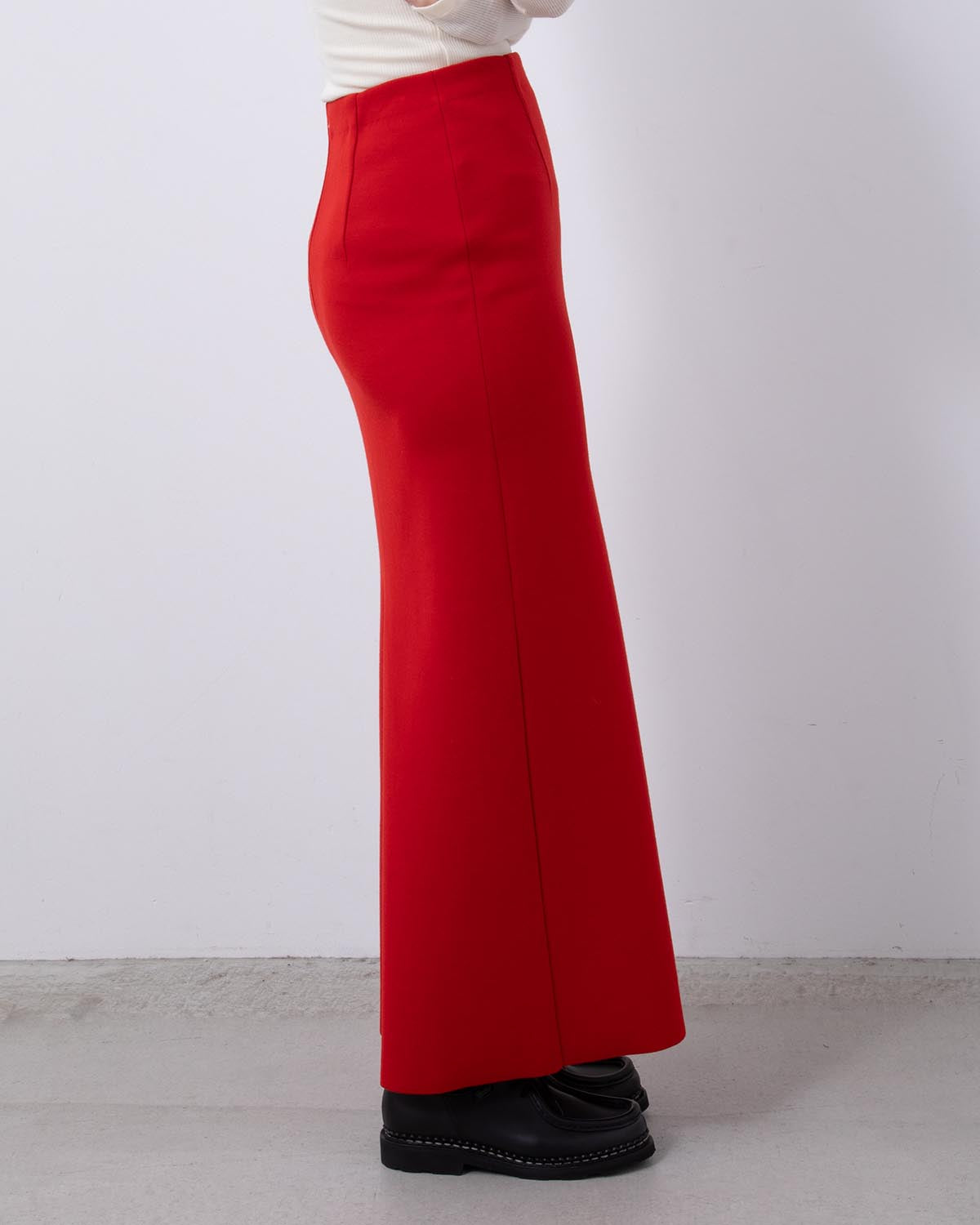 WOOL STRETCH DOUBLE FACE KNIT SKIRT