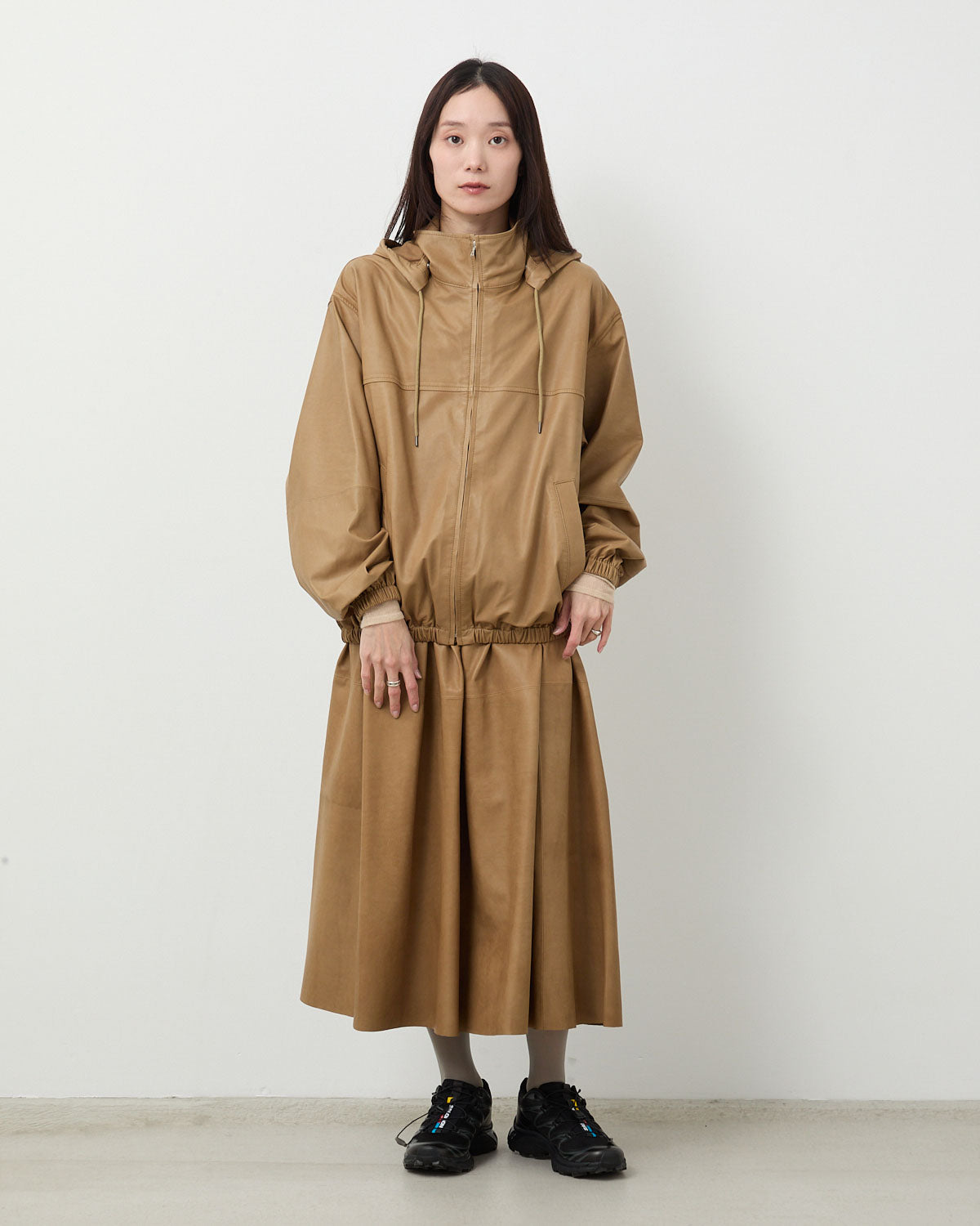 FINE BABY CALF GATHER SKIRT