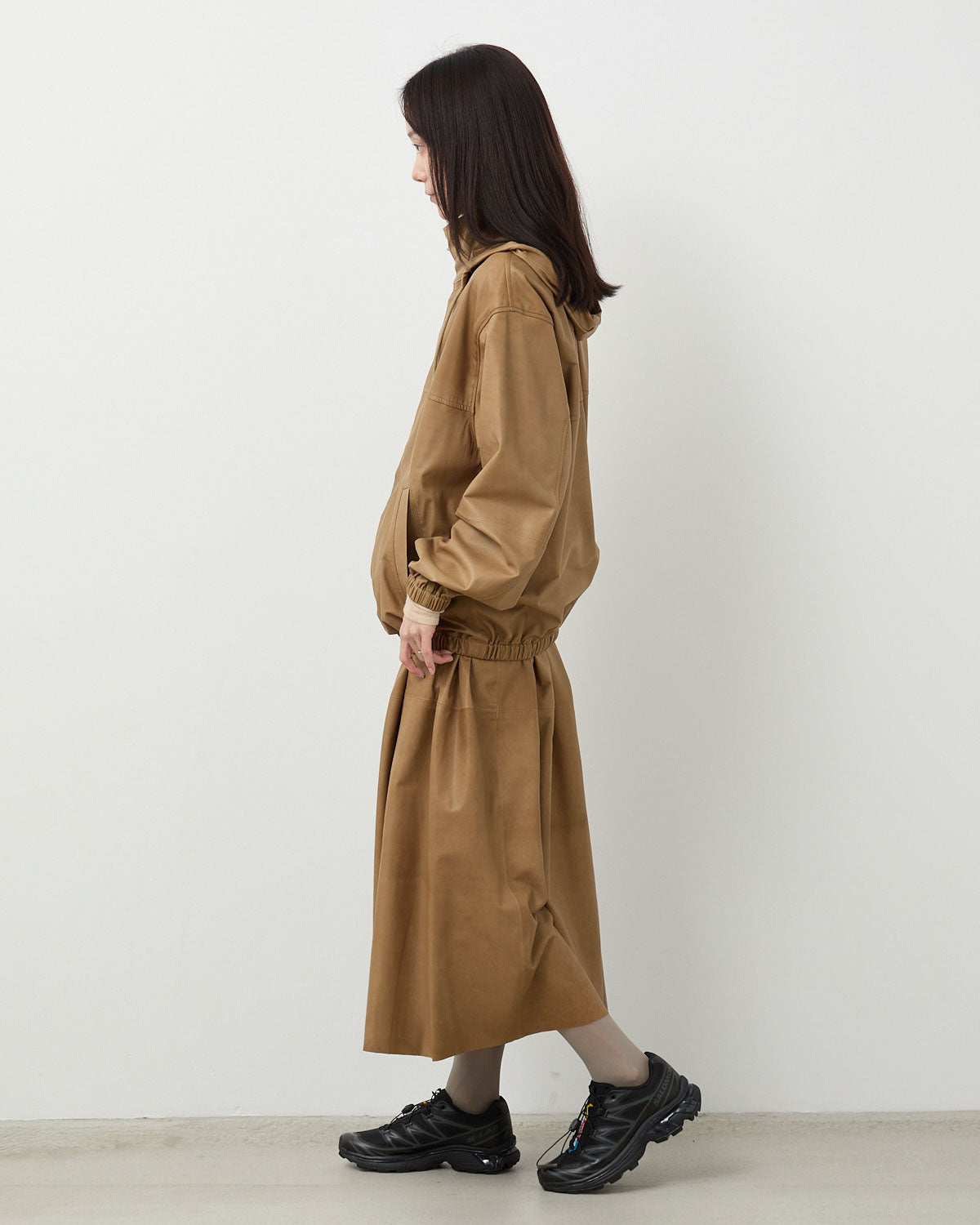 FINE BABY CALF GATHER SKIRT