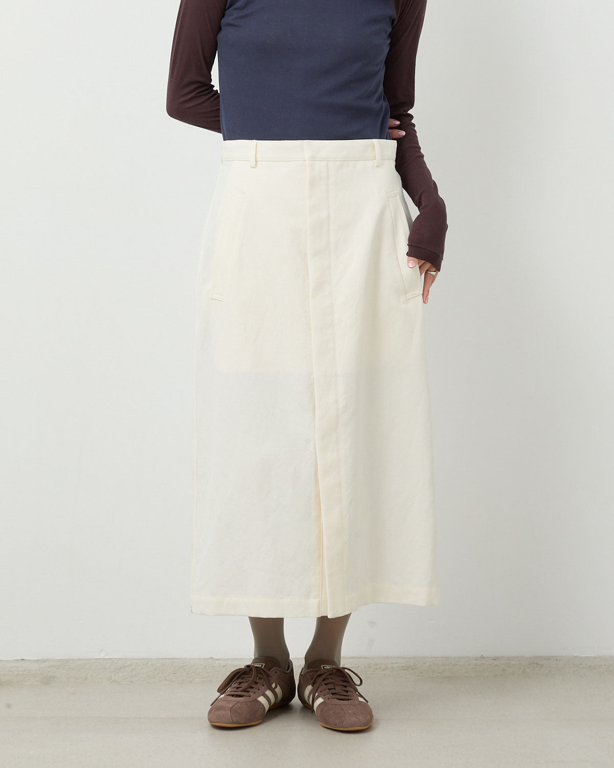 WOOL COTTON LINEN OX SKIRT