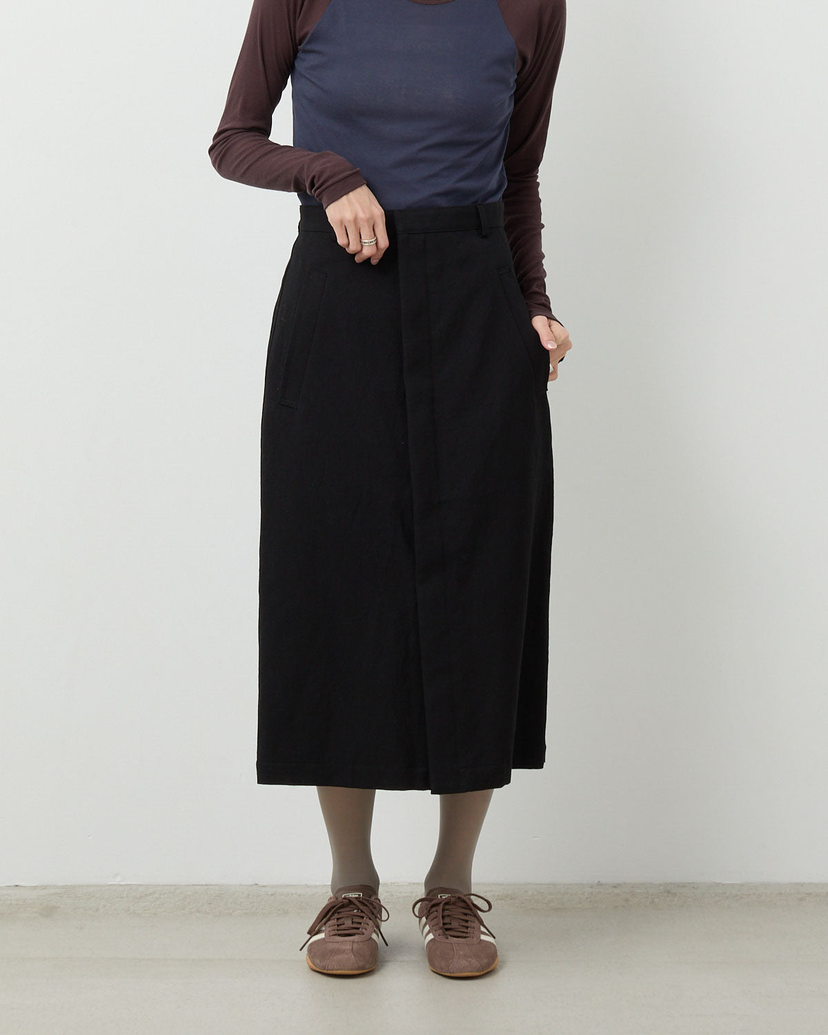 WOOL COTTON LINEN OX SKIRT