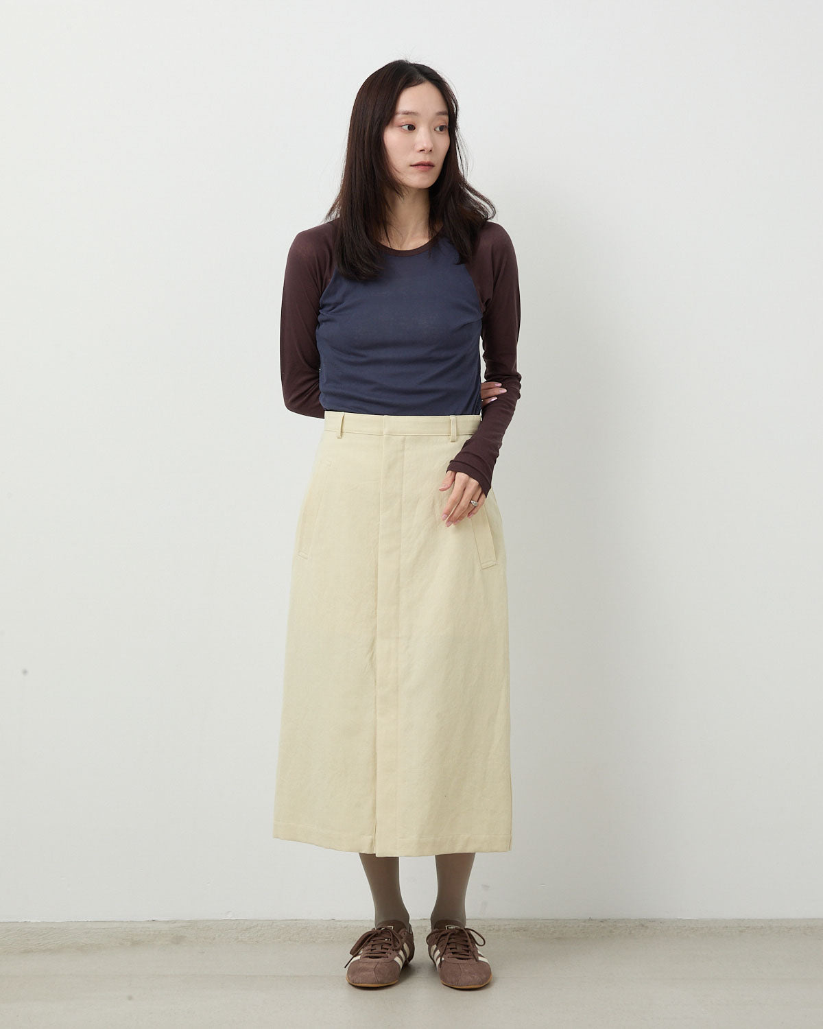 WOOL COTTON LINEN OX SKIRT
