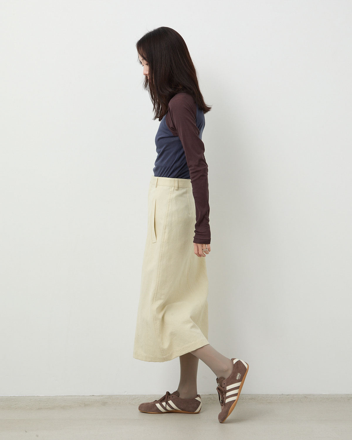 WOOL COTTON LINEN OX SKIRT