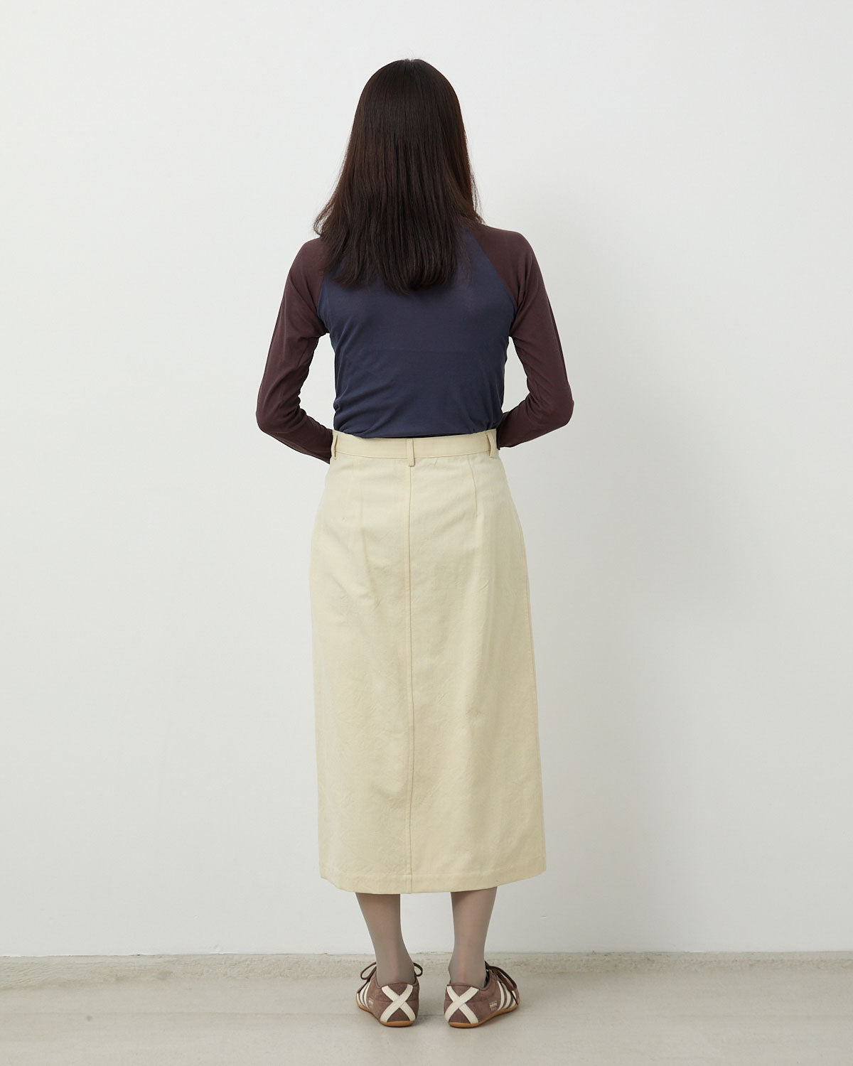 WOOL COTTON LINEN OX SKIRT