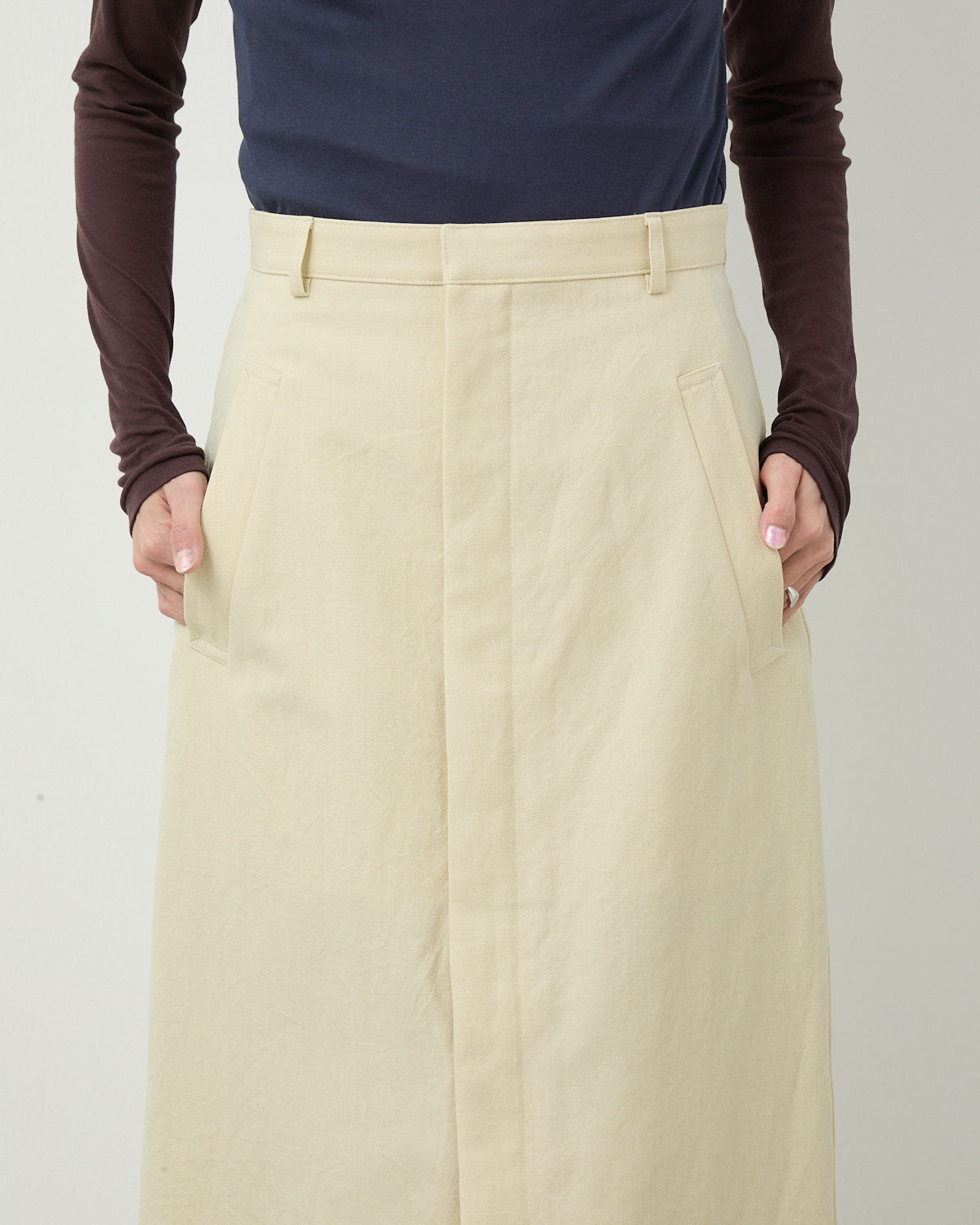 WOOL COTTON LINEN OX SKIRT