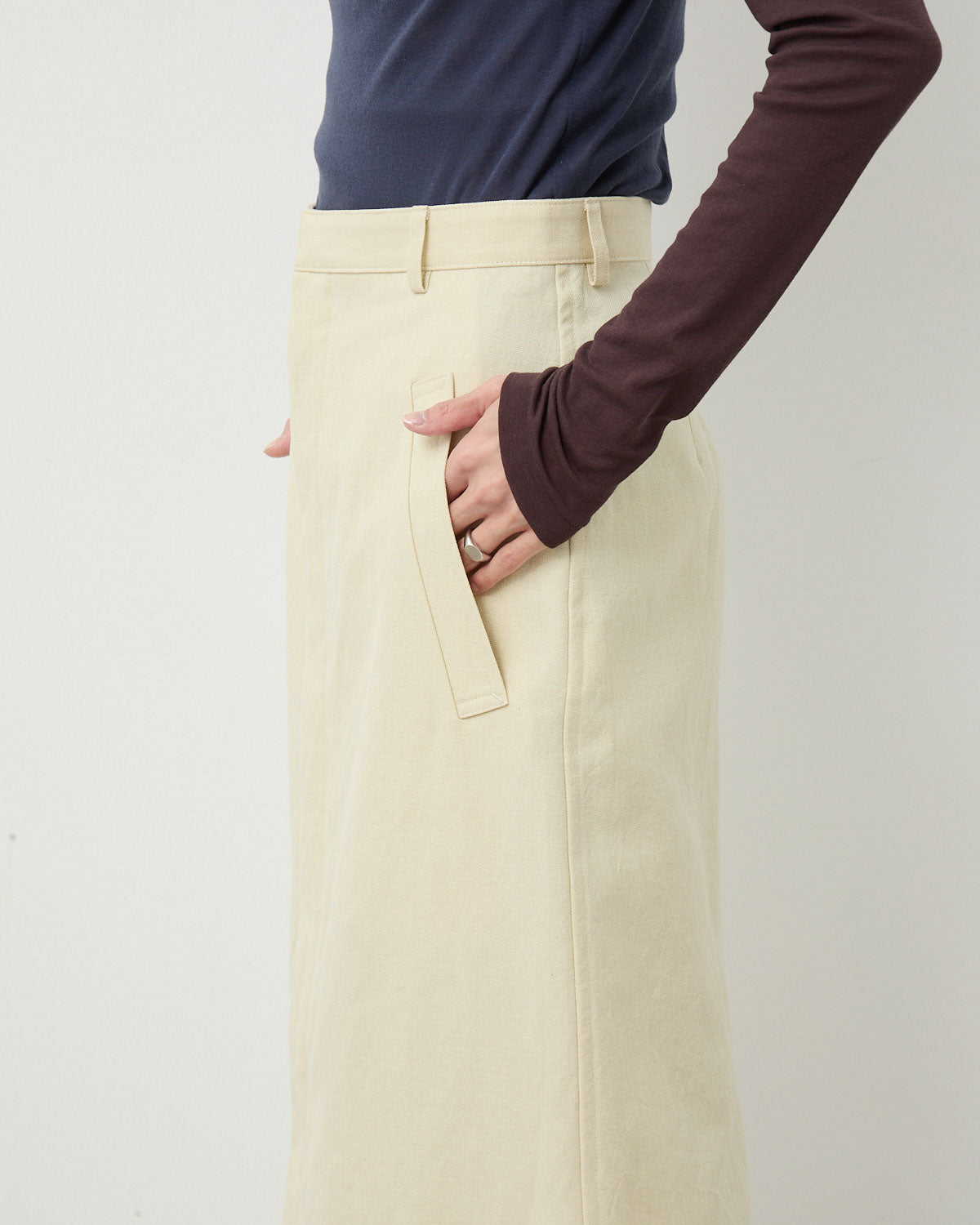 WOOL COTTON LINEN OX SKIRT