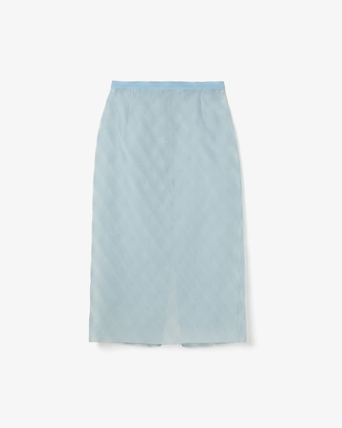 SHEER SILK COTTON CUT JACQUARD PENCIL SKIRT