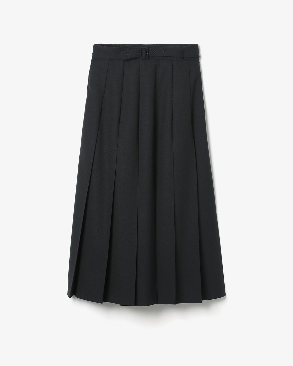 WOOL KID MOHAIR HOPSACK PLEATED SKIRT