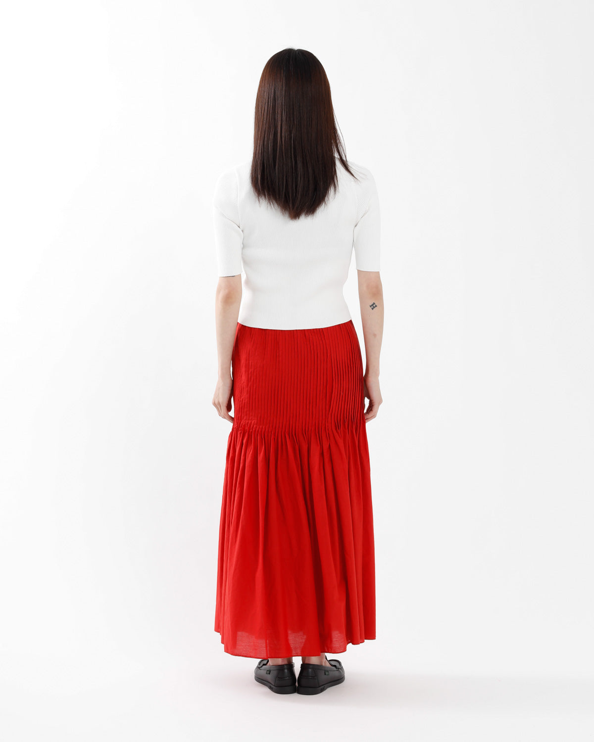 SUPER FINE COTTON LAWN PIN-TUCK SKIRT