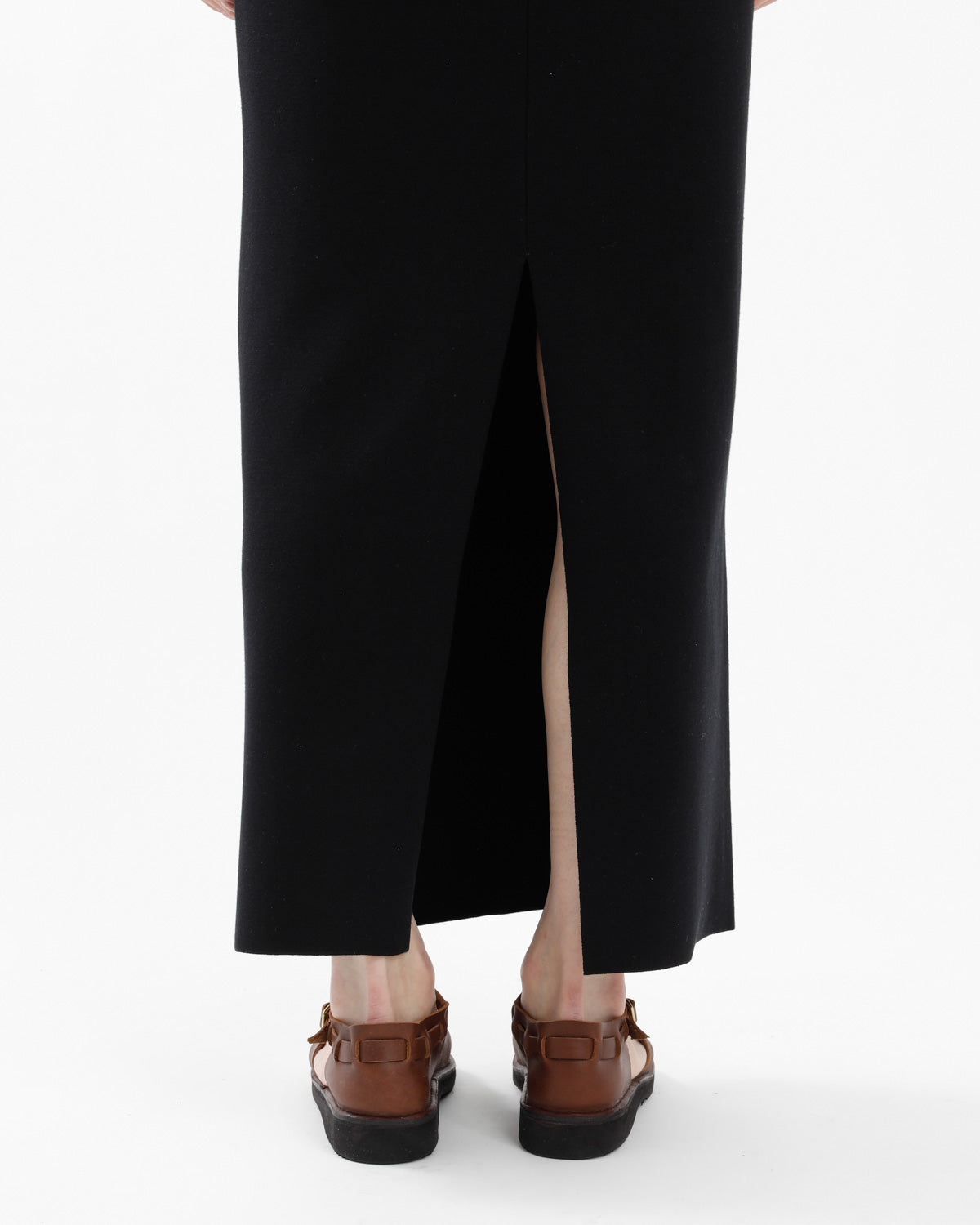 DOUBLE FACED SILK COTTON KNIT SKIRT