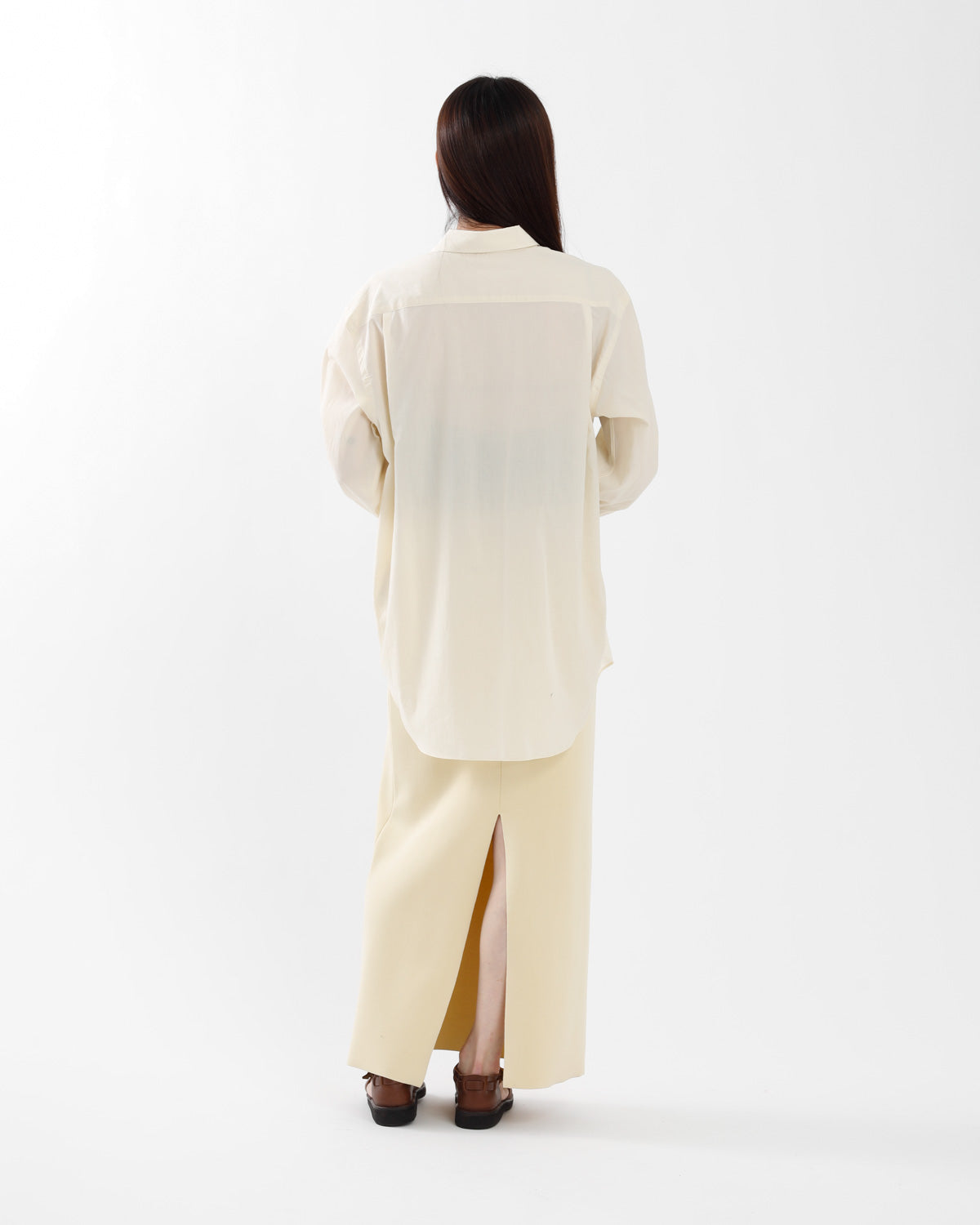 DOUBLE FACED SILK COTTON KNIT SKIRT