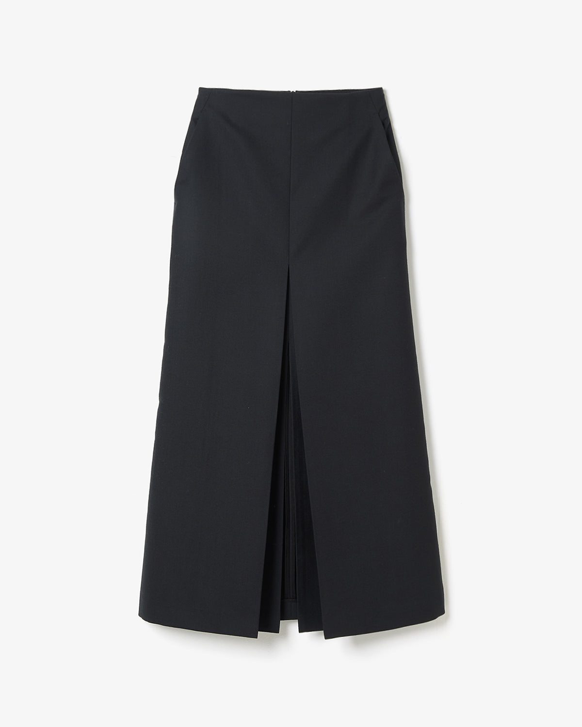 TENSE WOOL DOUBLE CLOTH SLIT SKIRT