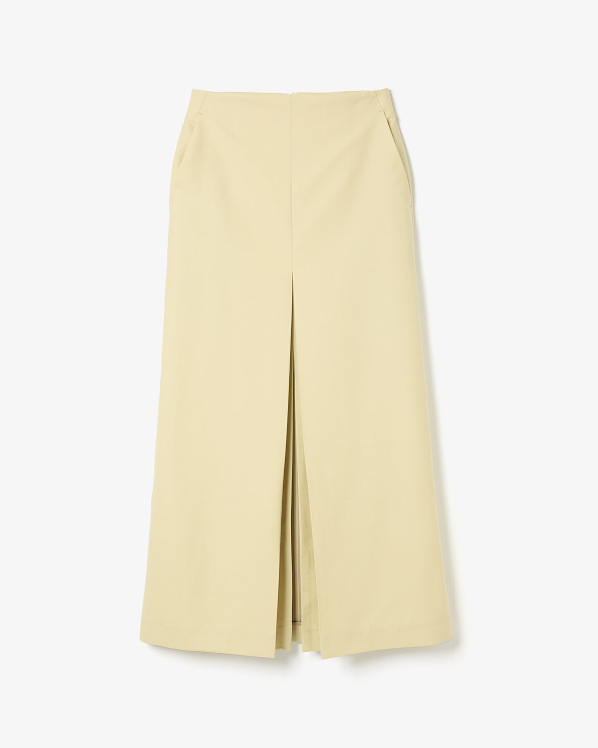 TENSE WOOL DOUBLE CLOTH SLIT SKIRT