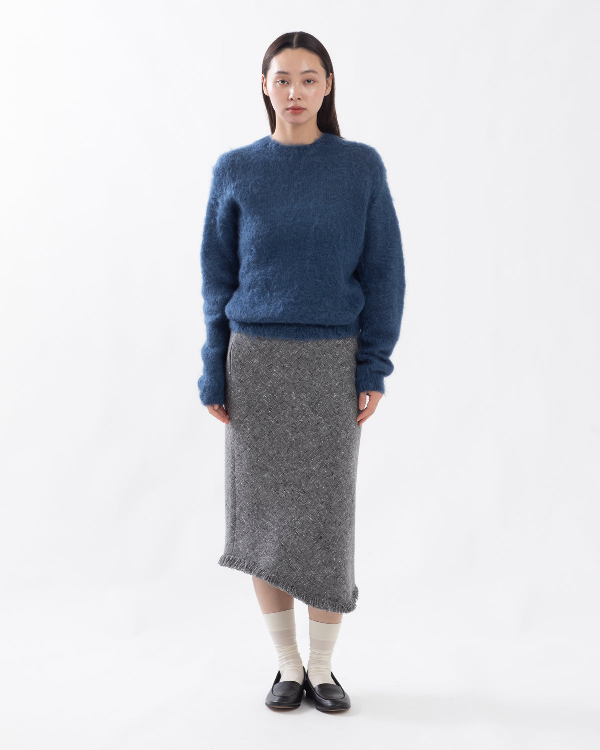 HOMESPUN TWEED FRINGE SKIRT