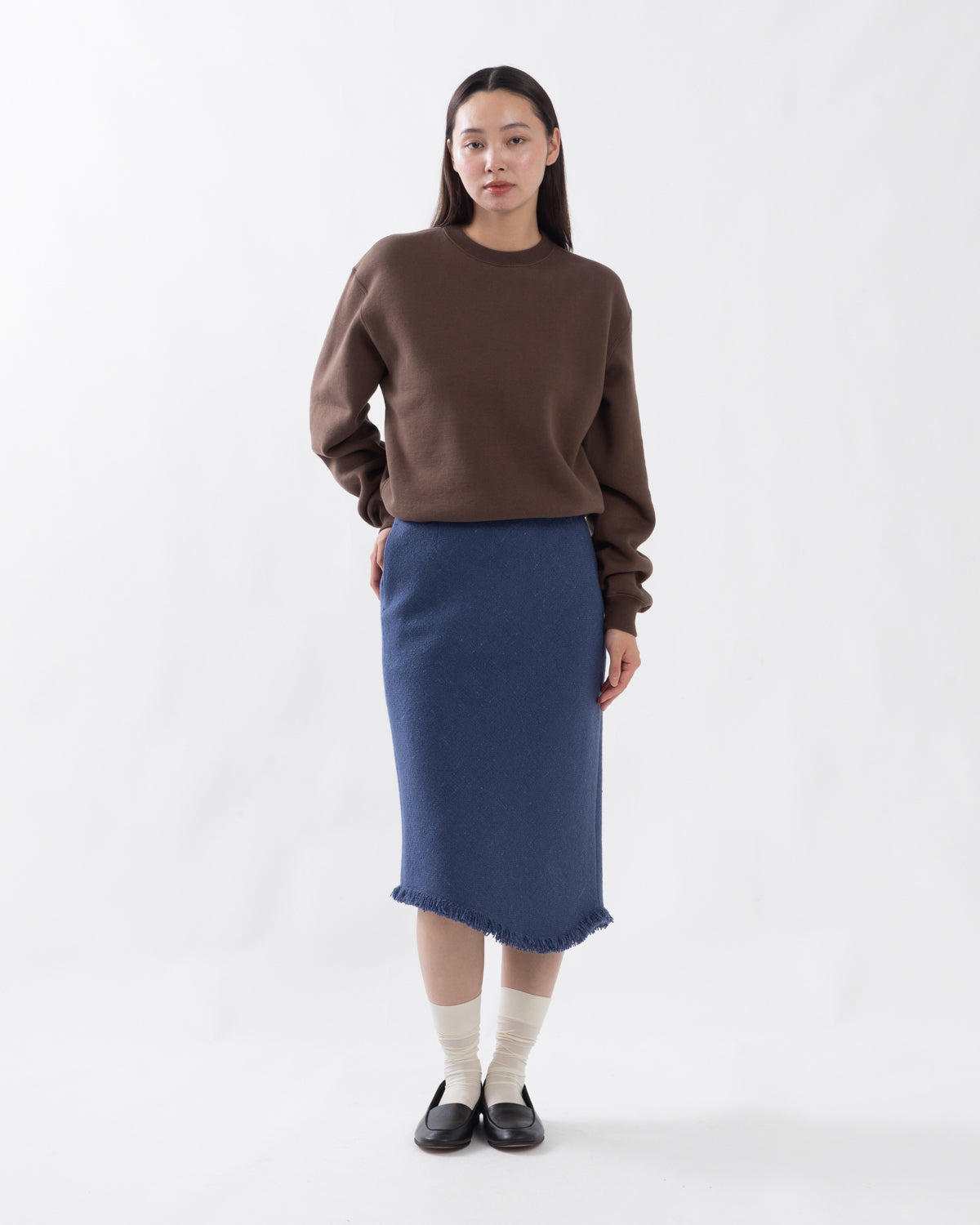 HOMESPUN TWEED FRINGE SKIRT