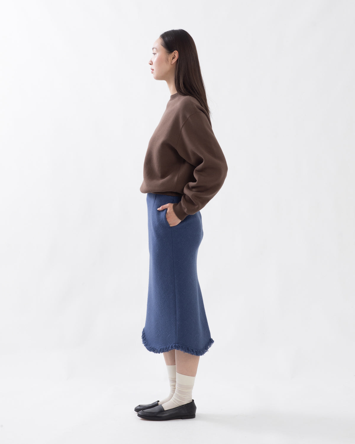 HOMESPUN TWEED FRINGE SKIRT