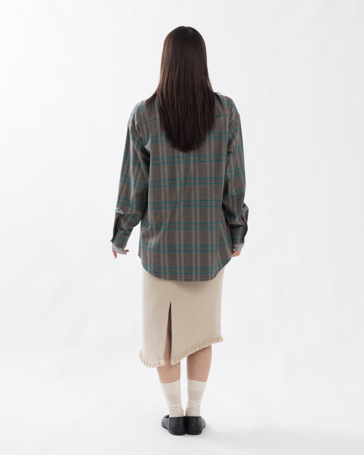 HOMESPUN TWEED FRINGE SKIRT