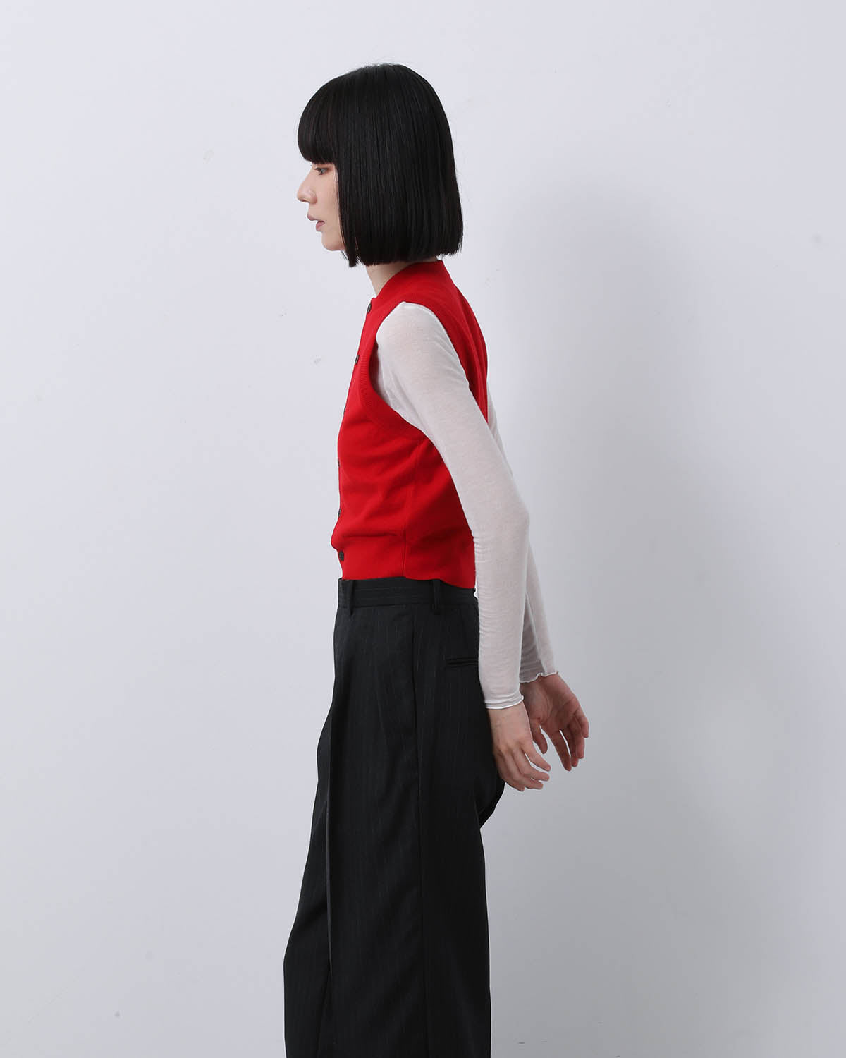 HIGH TWIST WOOL KNIT VEST