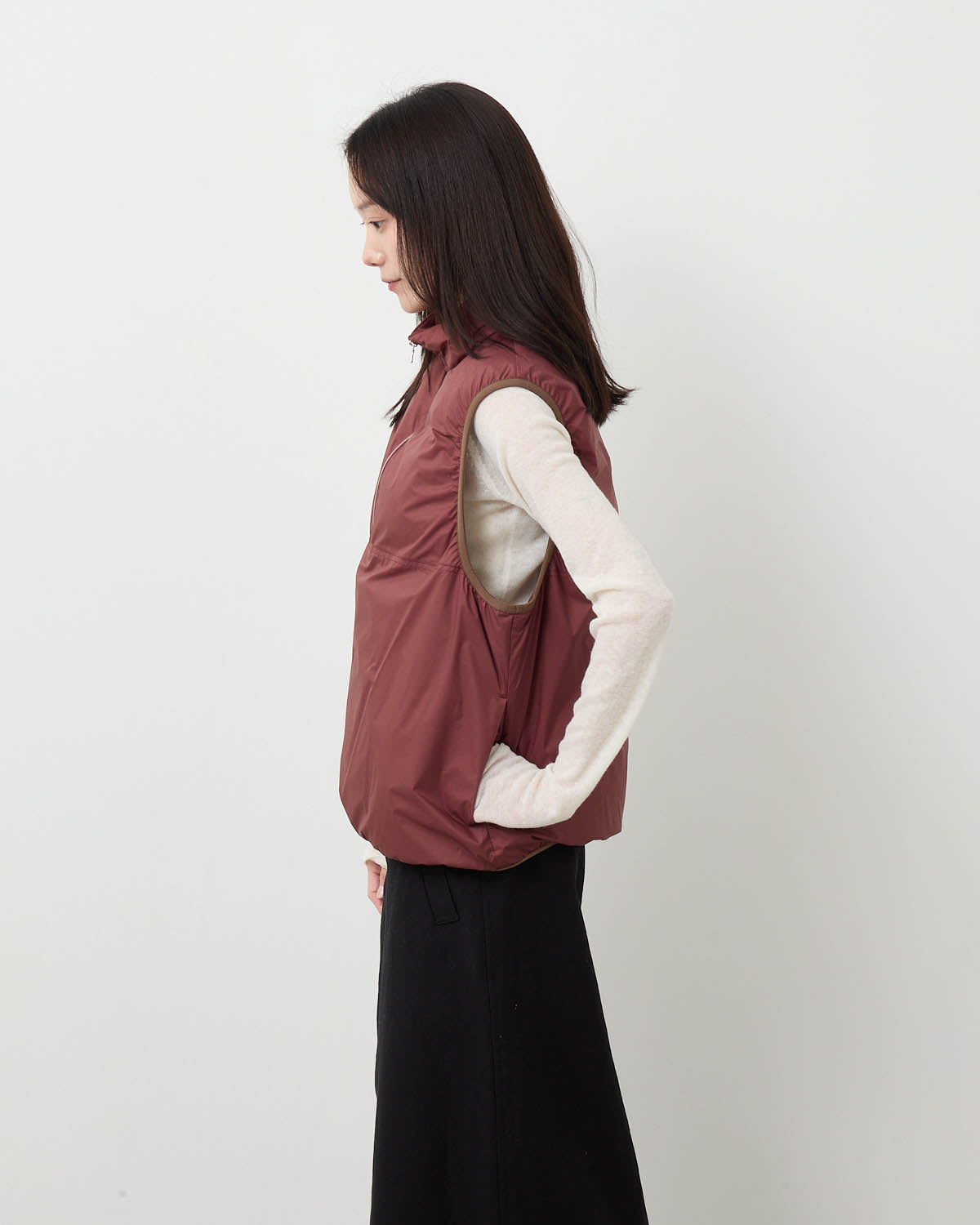 SUPER LIGHT NYLON RIPSTOP DOWN P/O VEST (WOMEN'S)