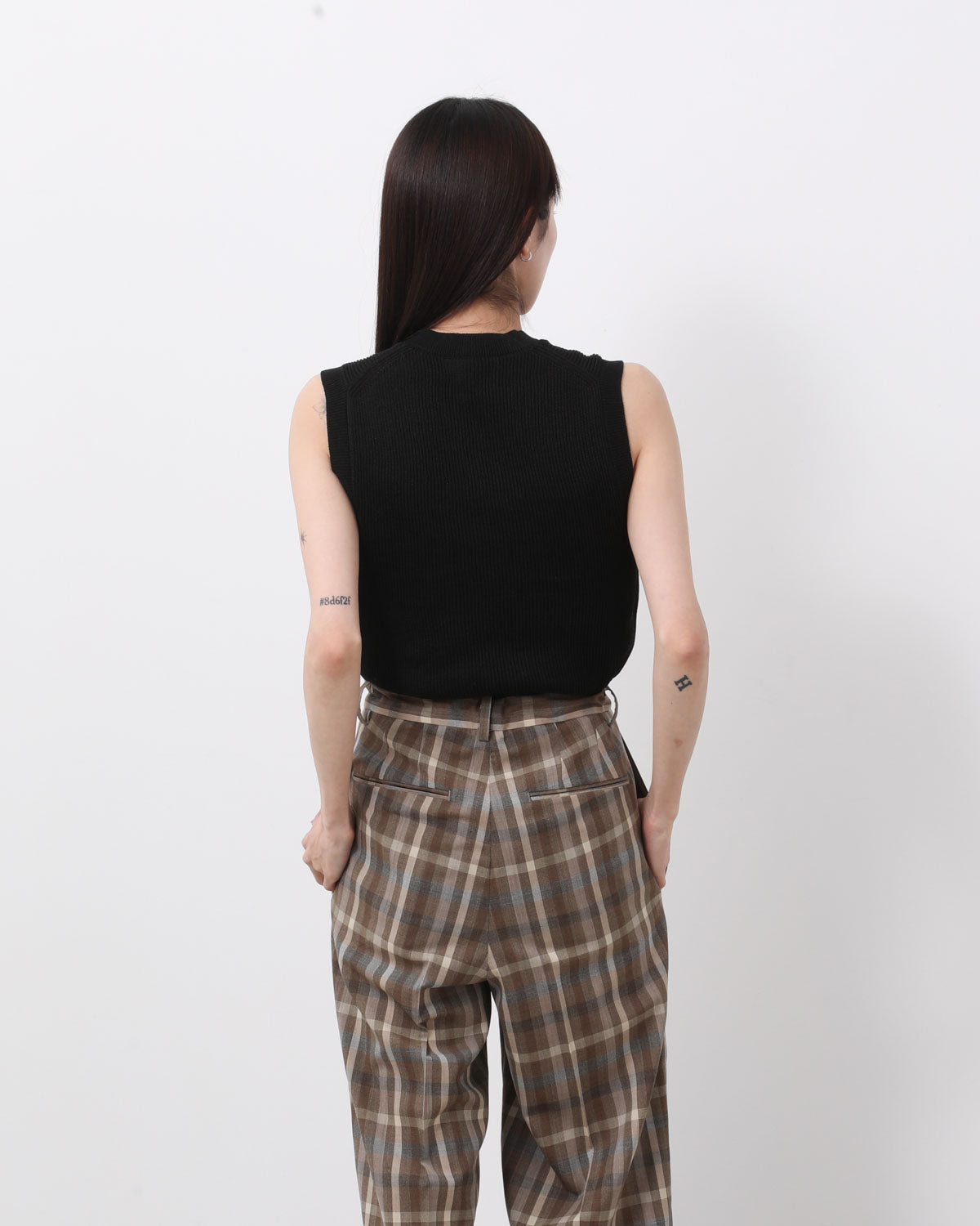 FLAT YARN RIB KNIT VEST (WOMEN'S)