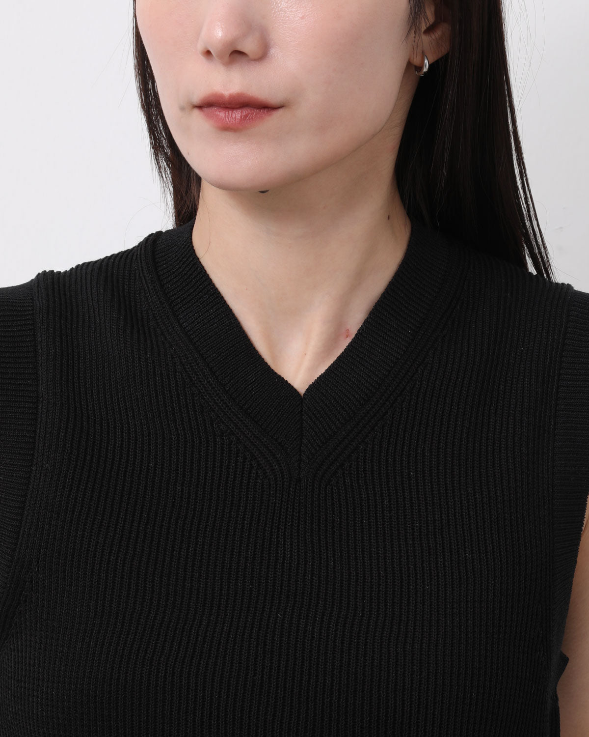 FLAT YARN RIB KNIT VEST (WOMEN'S)