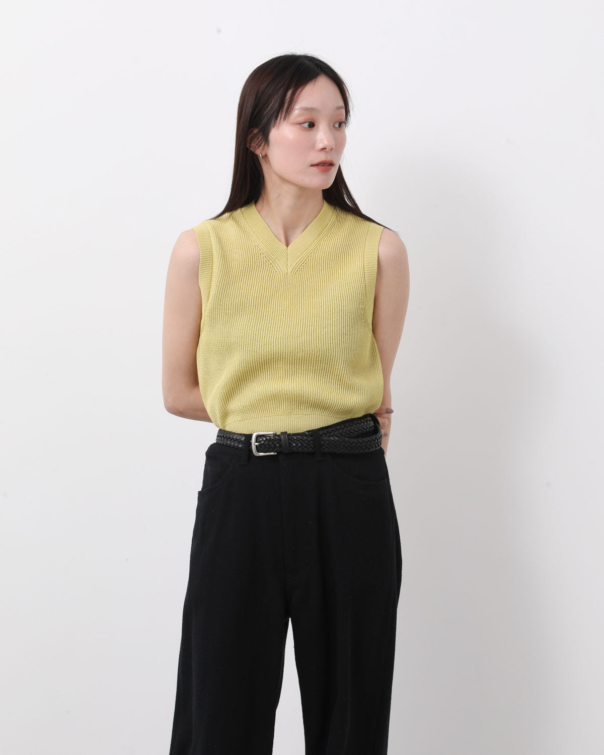 FLAT YARN RIB KNIT VEST (WOMEN'S)