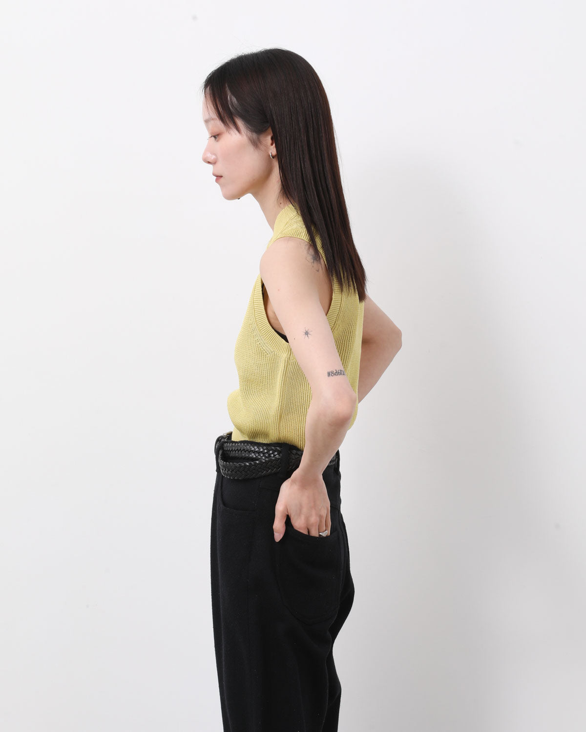 FLAT YARN RIB KNIT VEST (WOMEN'S)