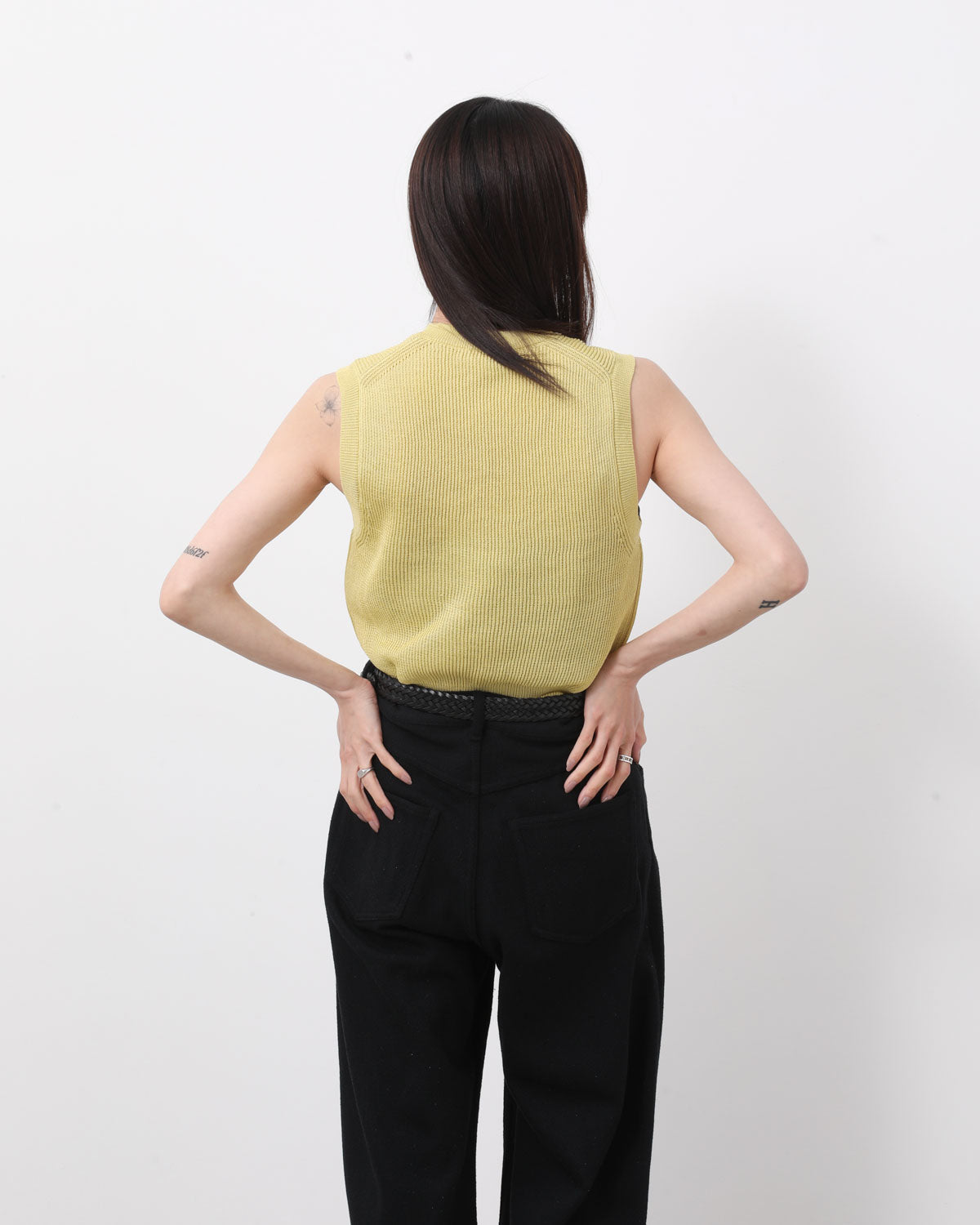 FLAT YARN RIB KNIT VEST (WOMEN'S)