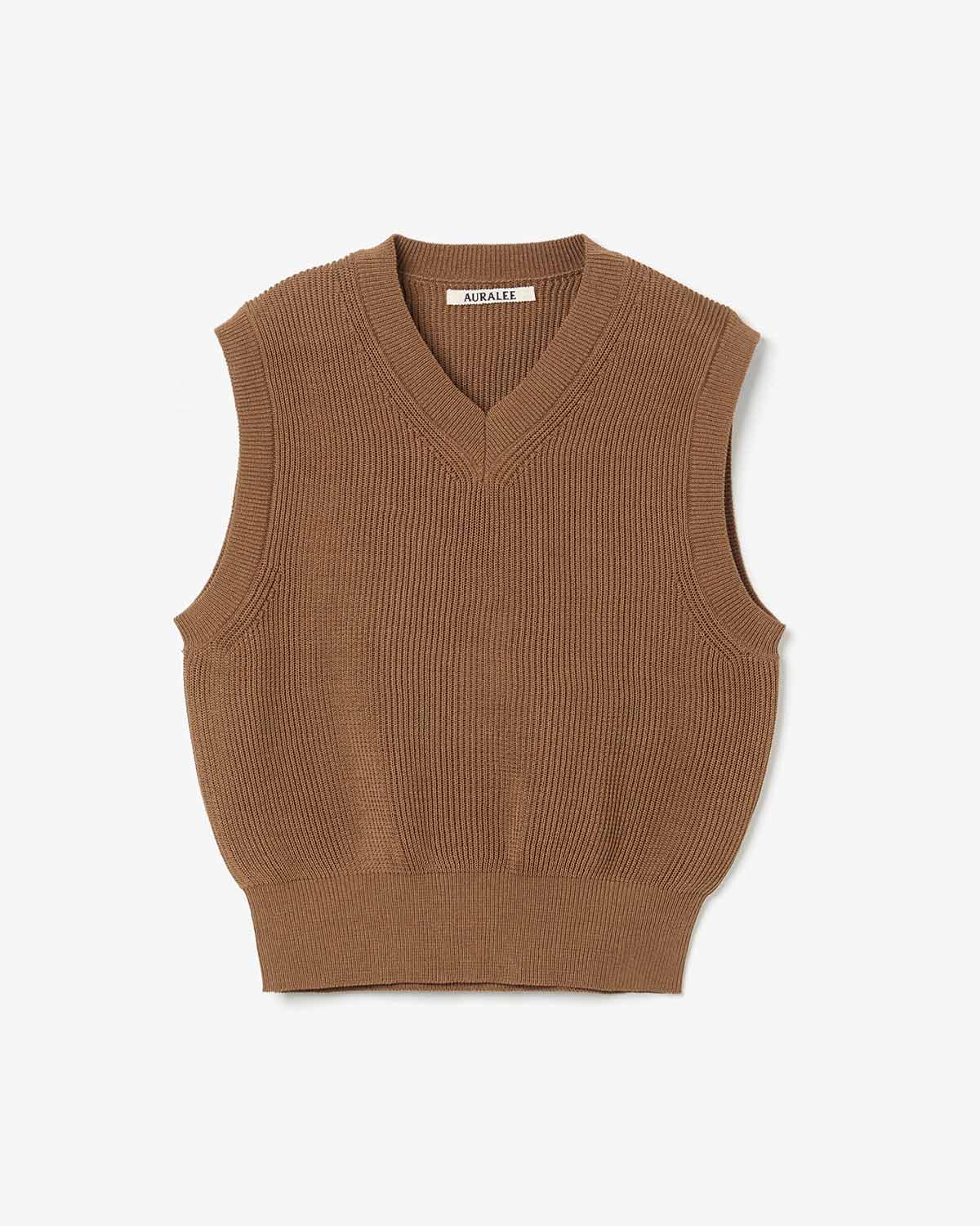 FLAT YARN RIB KNIT VEST (WOMEN'S)